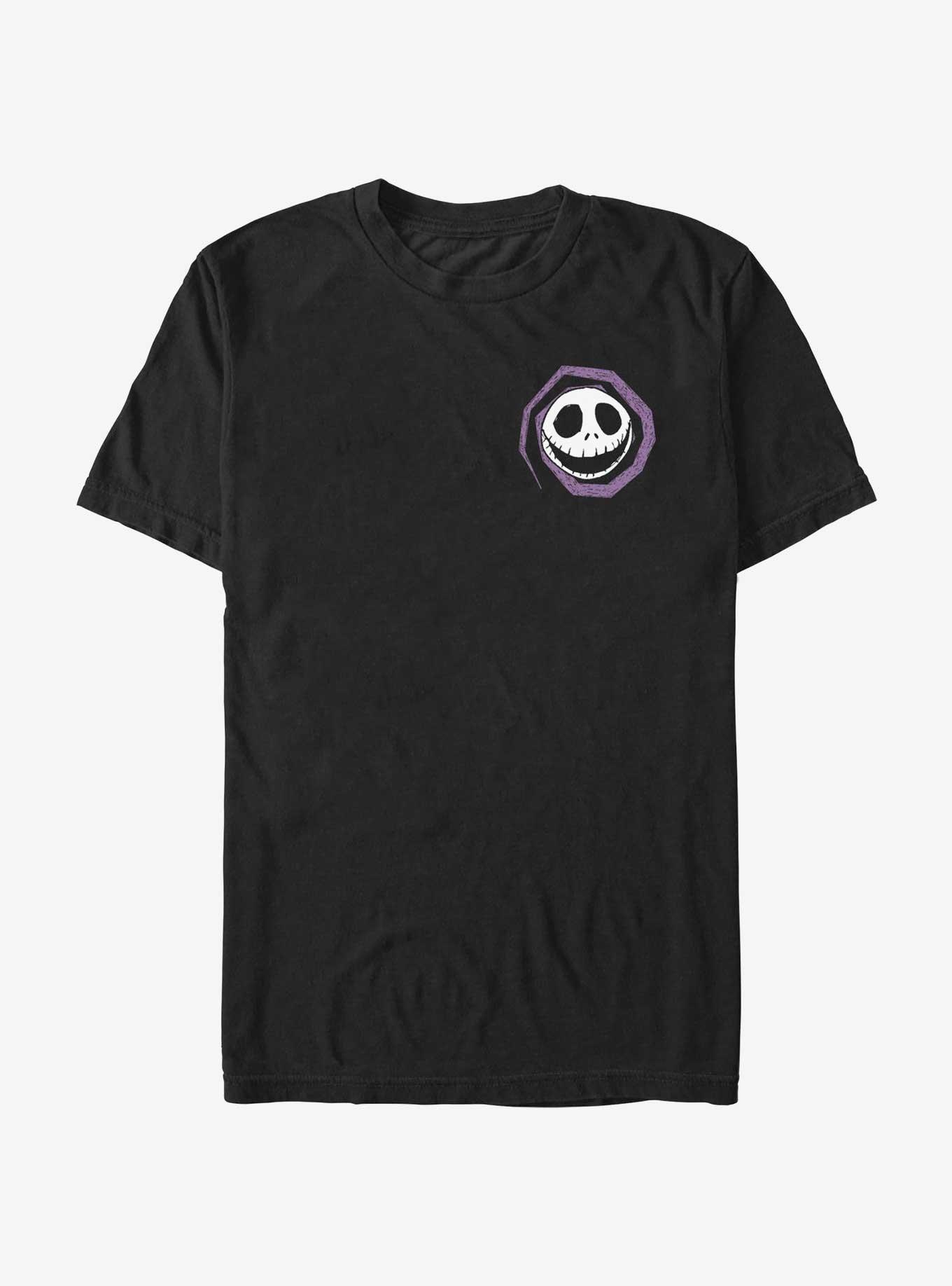 Disney The Nightmare Before Christmas Jacks Head Spiral Pocket T-Shirt, BLACK, hi-res