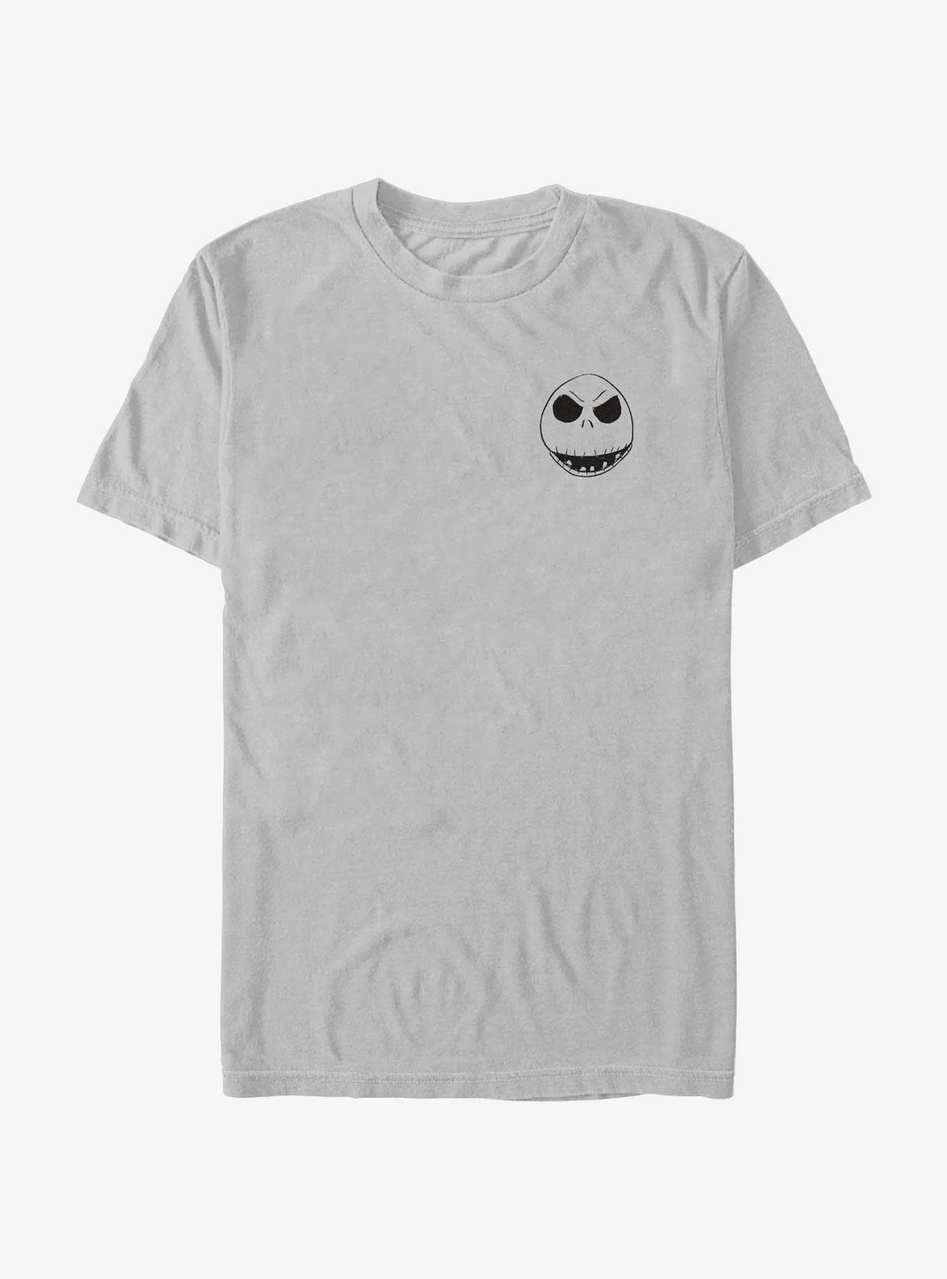 Disney The Nightmare Before Christmas Jack Face Outline Pocket T-Shirt, SILVER, hi-res