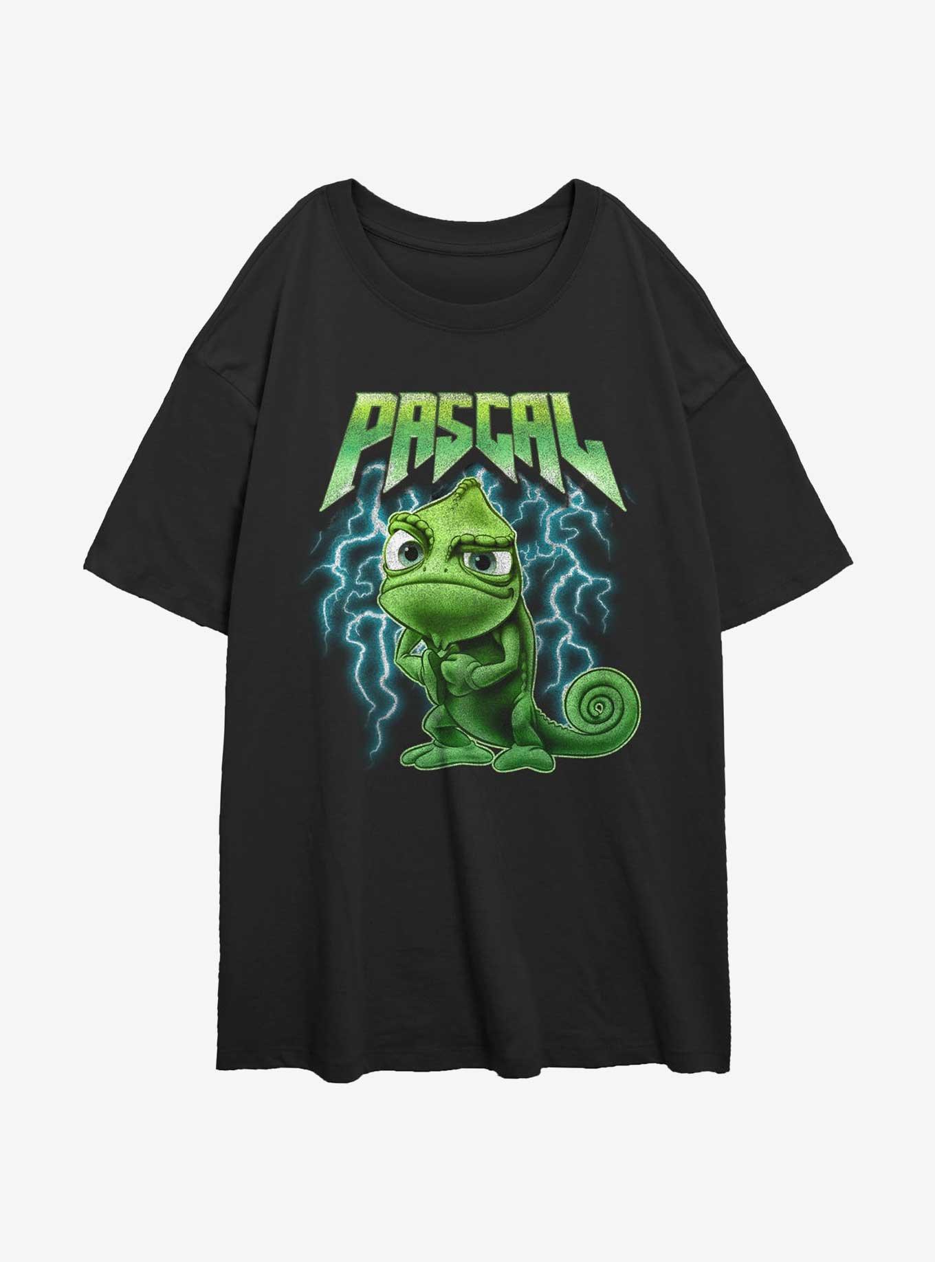 Disney Tangled Pascal Metal Girls Oversized T-Shirt, BLACK, hi-res