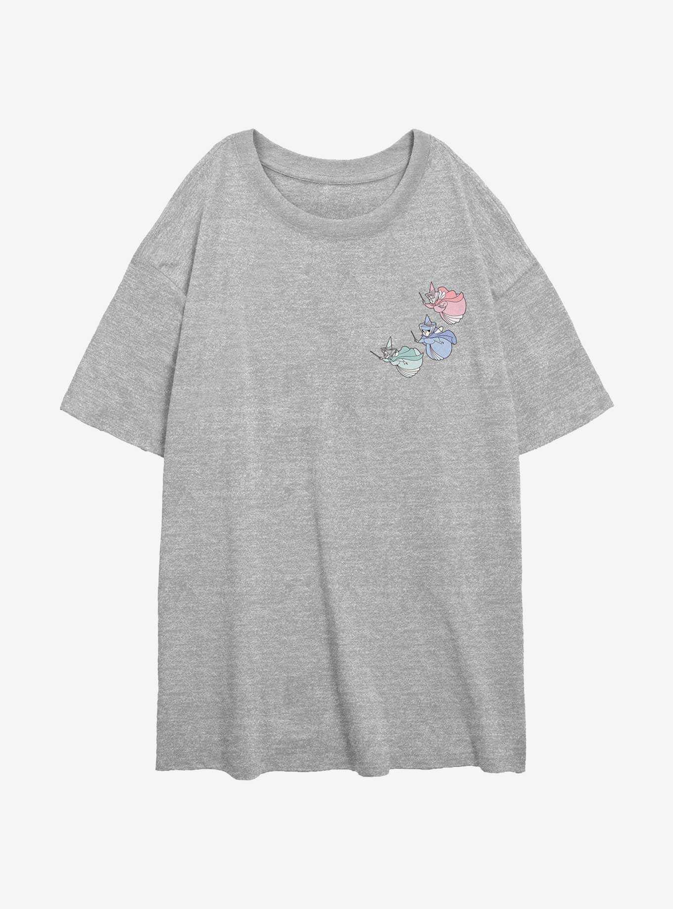 Disney Sleeping Beauty Fairy Trio Pocket Girls Oversized T-Shirt, , hi-res
