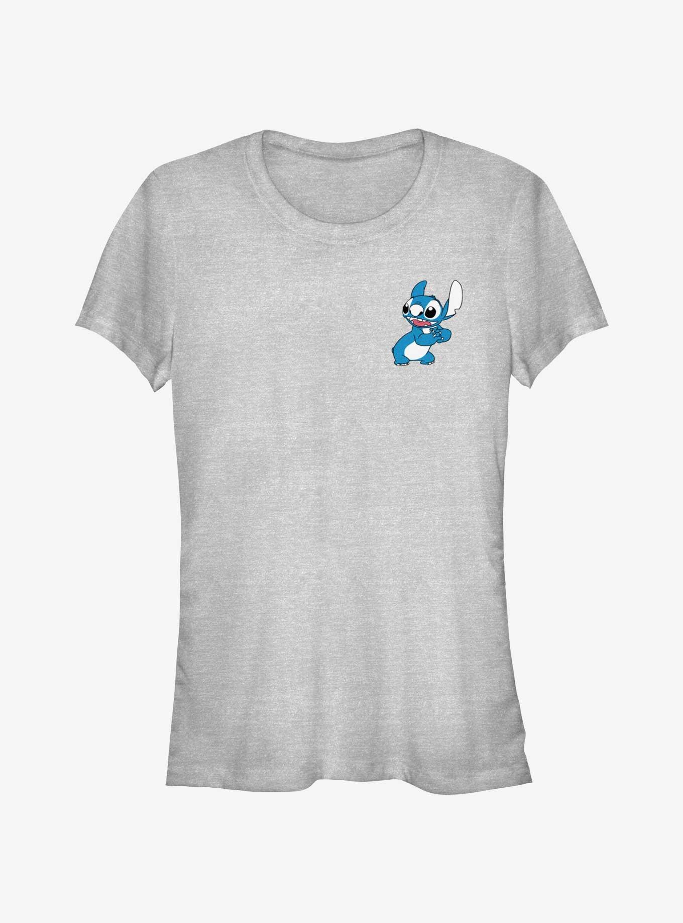 Disney Lilo & Stitch Bashful Stitch Pocket Girls T-Shirt