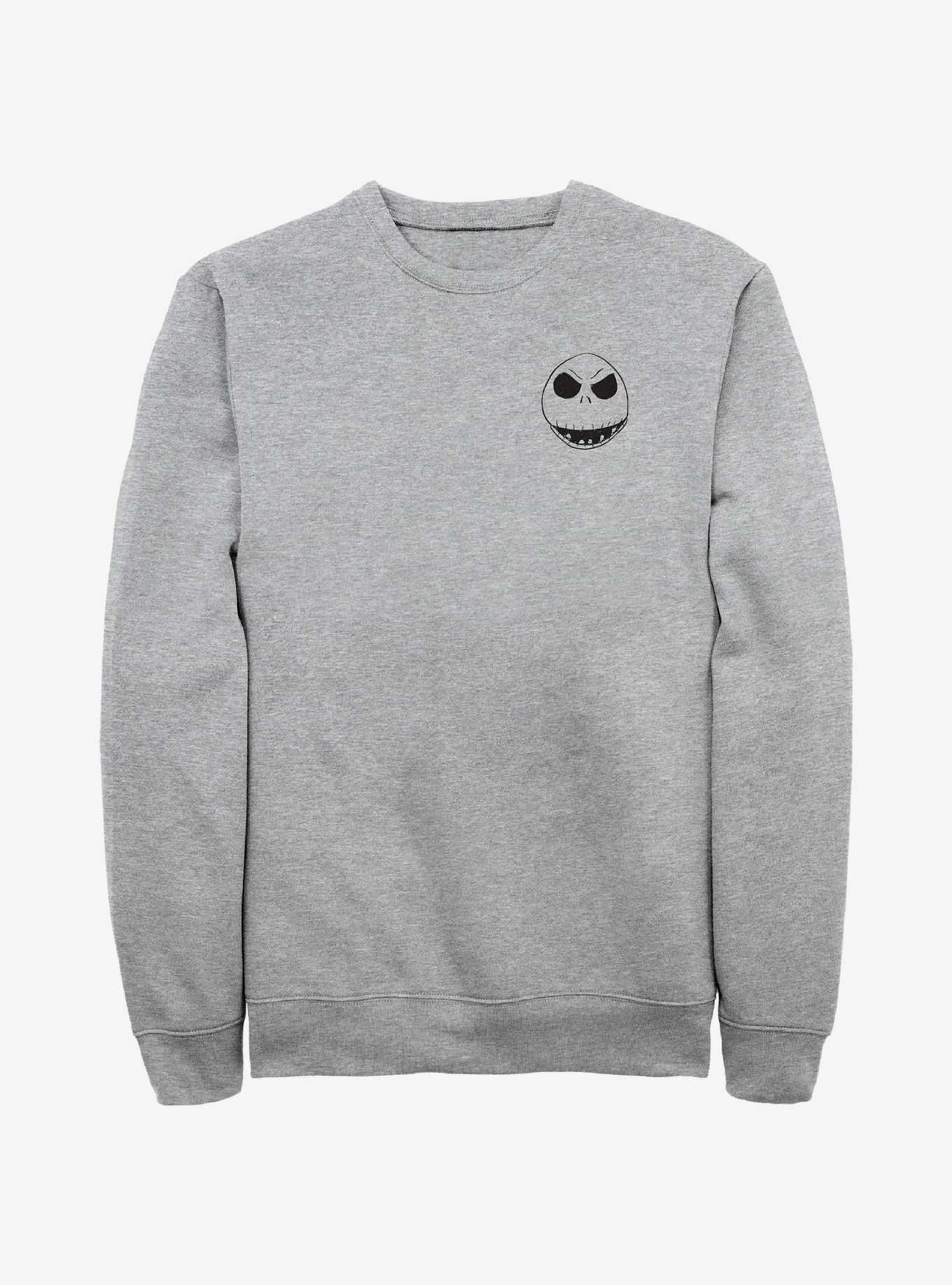 Disney The Nightmare Before Christmas Jack Face Outline Pocket Sweatshirt, ATH HTR, hi-res