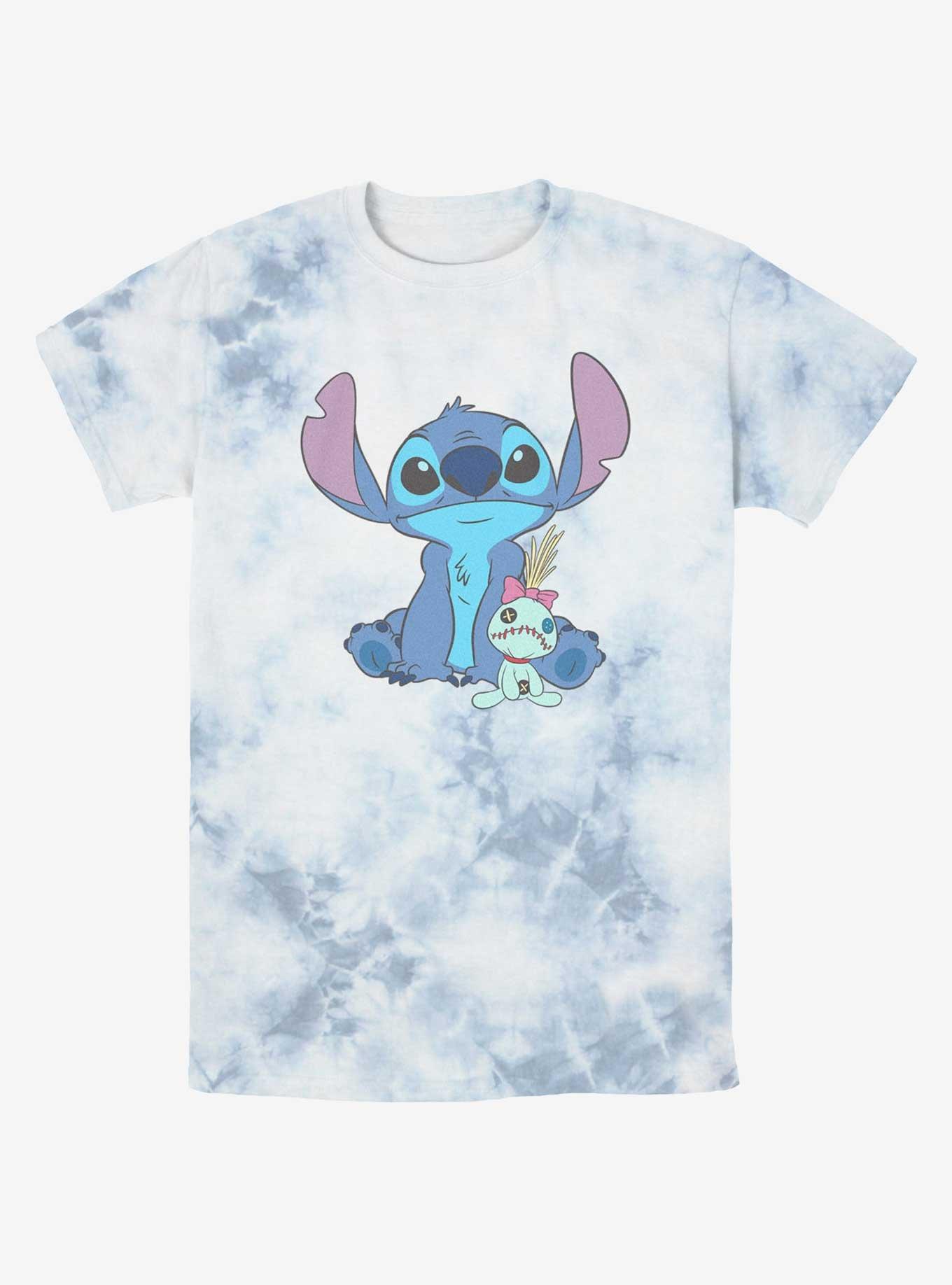 Disney Lilo & Stitch And Scrump Sit Tie-Dye T-Shirt, WHITEBLUE, hi-res