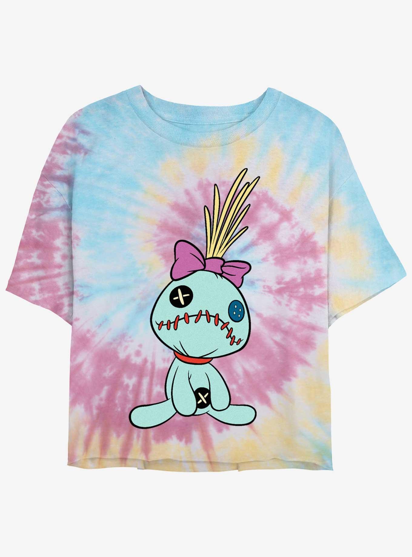 Disney Lilo & Stitch Scrump Pose Girls Tie-Dye Crop T-Shirt, BLUPNKLY, hi-res