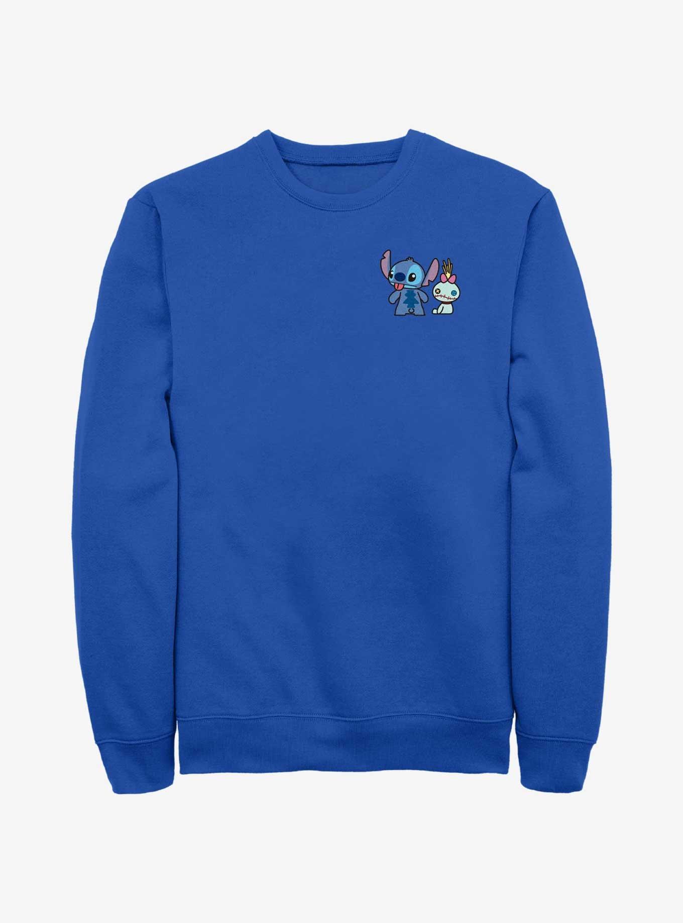 Disney Lilo & Stitch And Lilttle Scrump Pocket Sweatshirt, ROYAL, hi-res