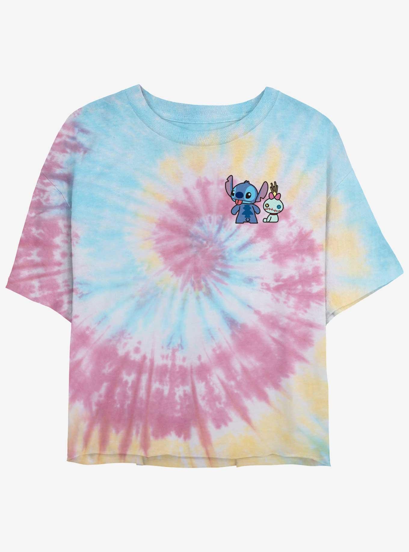 Disney Lilo & Stitch And Lilttle Scrump Pocket Girls Tie-Dye Crop T-Shirt, , hi-res