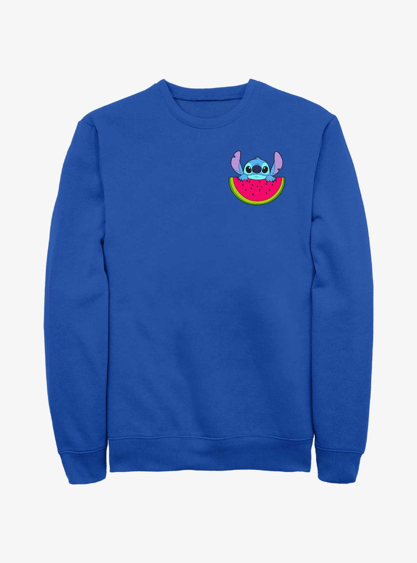 Disney Lilo & Stitch Watermelon Pocket Sweatshirt, ROYAL, hi-res