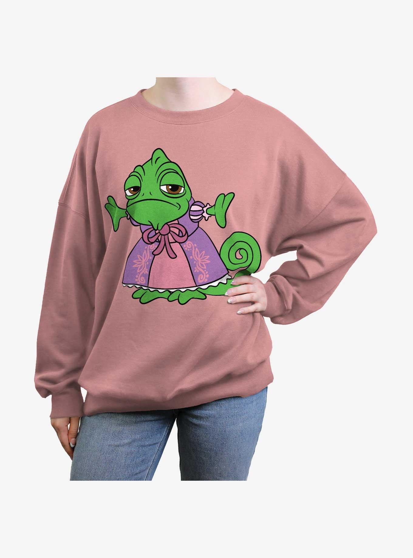 Disney Tangled Pascal On Dress Girls Oversized Sweatshirt, DESERTPNK, hi-res