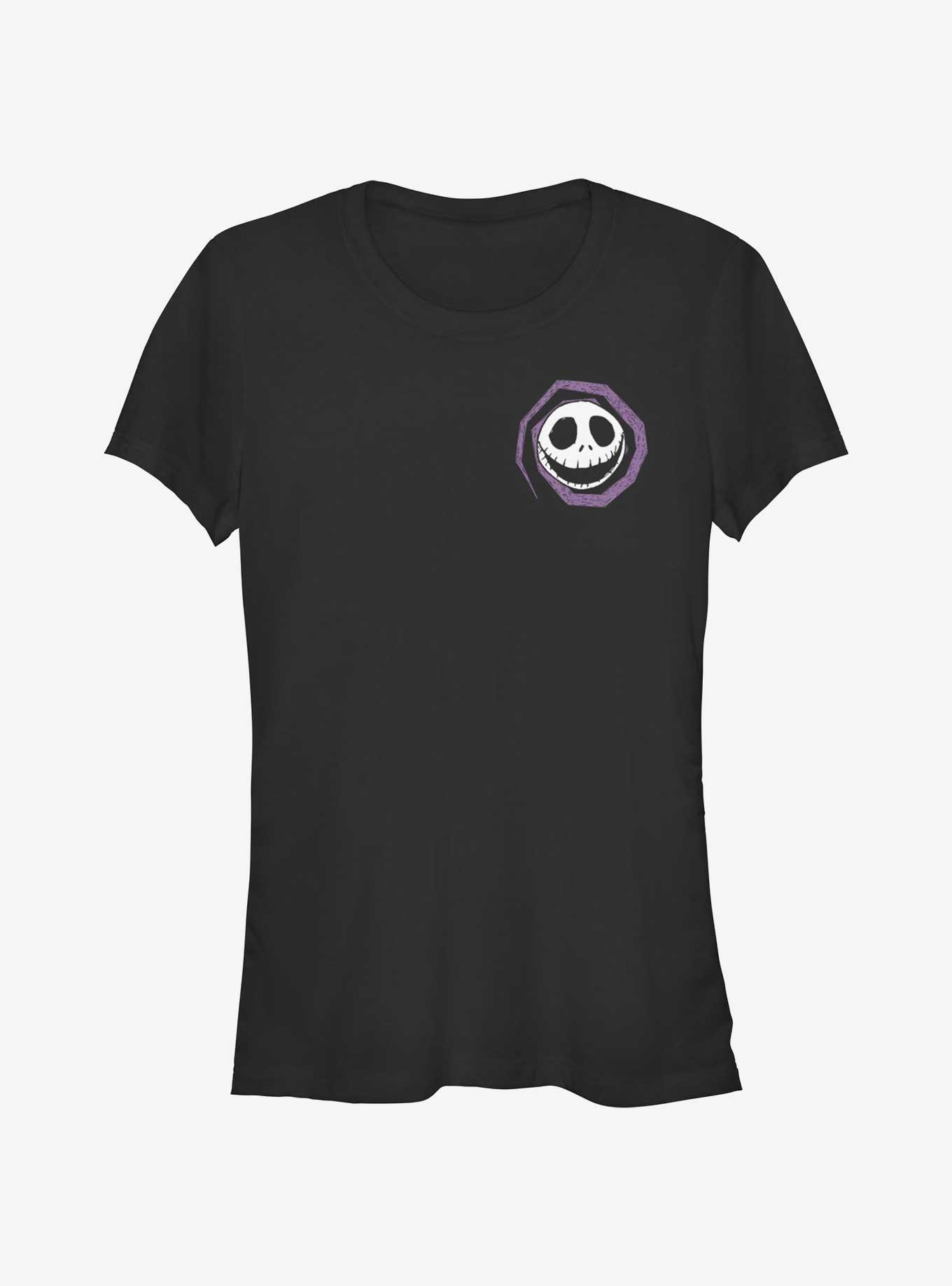 The Nightmare Before Christmas Jack's Head Spiral Pocket Girls T-Shirt, , hi-res