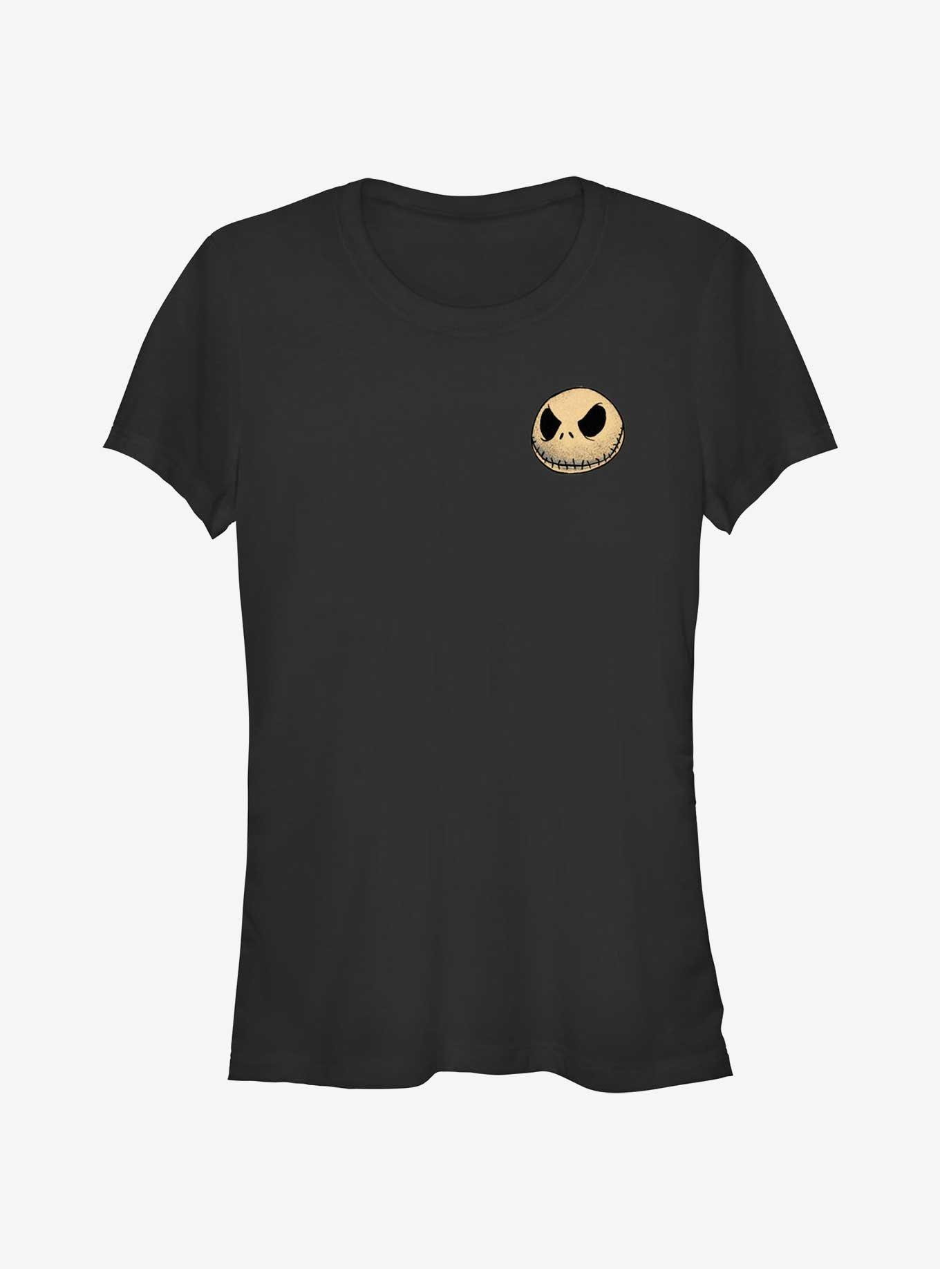 The Nightmare Before Christmas Comic Jack Face Pocket Girls T-Shirt