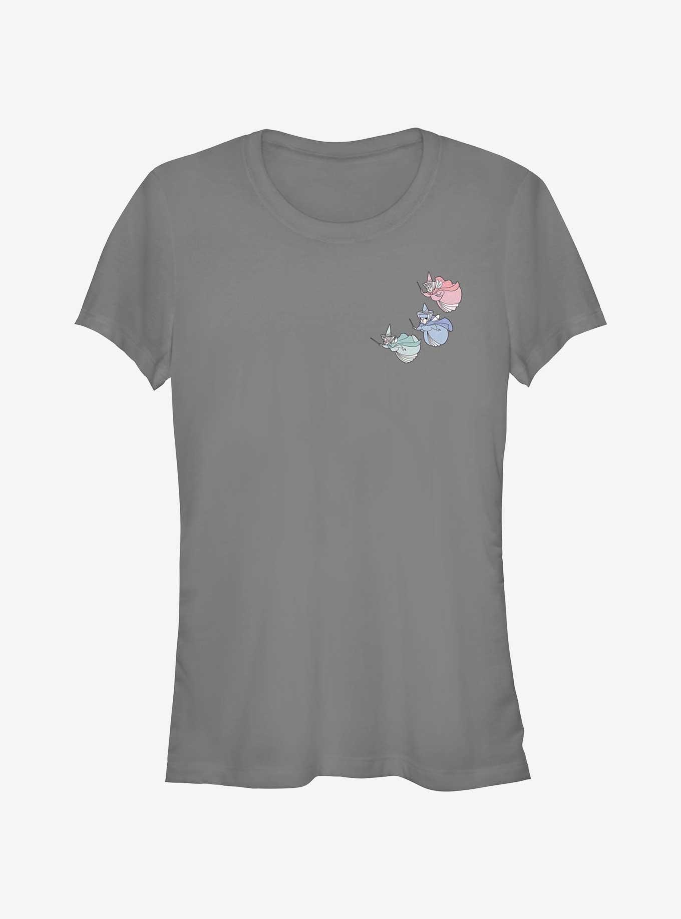 Disney Sleeping Beauty Fairy Trio Pocket Girls T-Shirt, CHARCOAL, hi-res