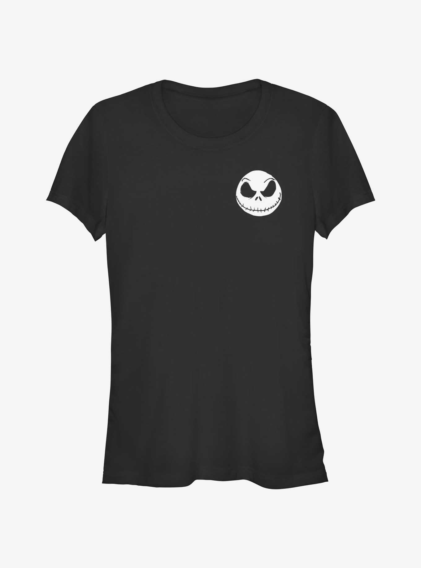 The Nightmare Before Christmas Big Face Jack Pocket Girls T-Shirt, BLACK, hi-res