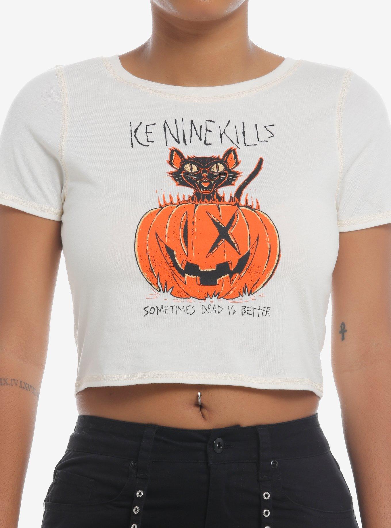 Ice Nine Kills Cat Pumpkin Girls Baby T-Shirt, CREAM, hi-res