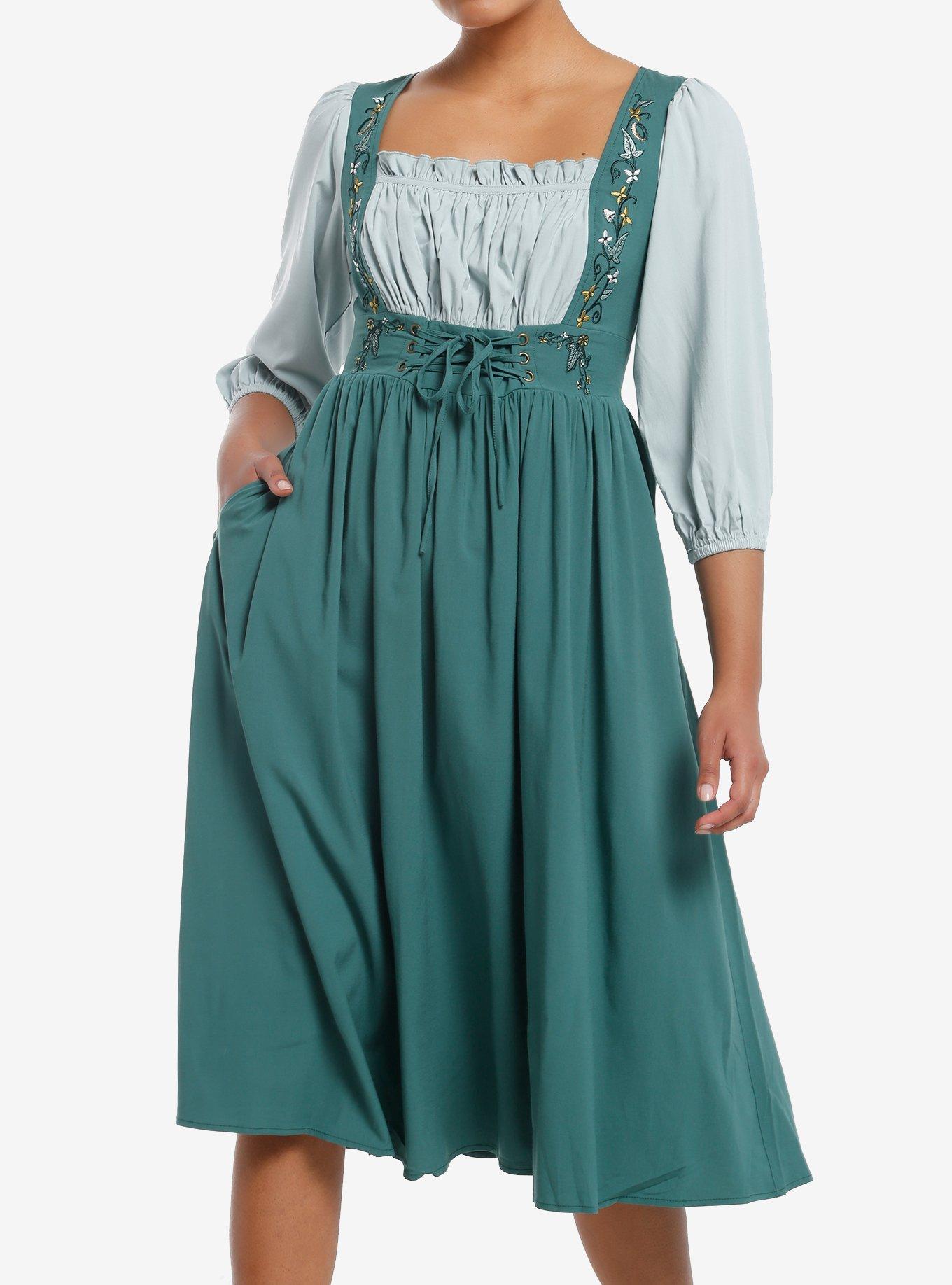 The Lord Of The Rings Hobbit Lace-Up Dress, GREEN, hi-res