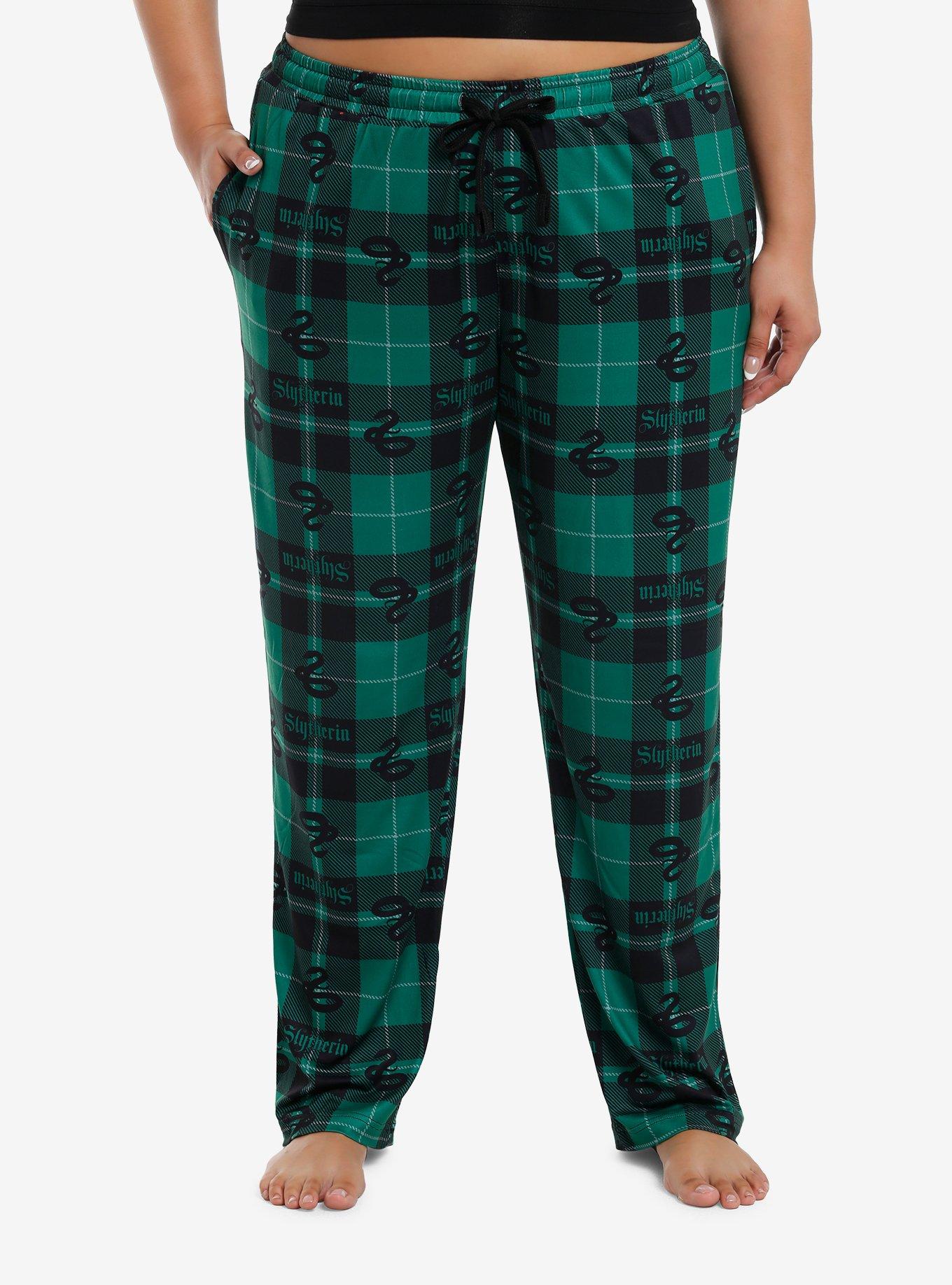 Harry Potter Slytherin Plaid Pajama Pants Plus Size, , hi-res