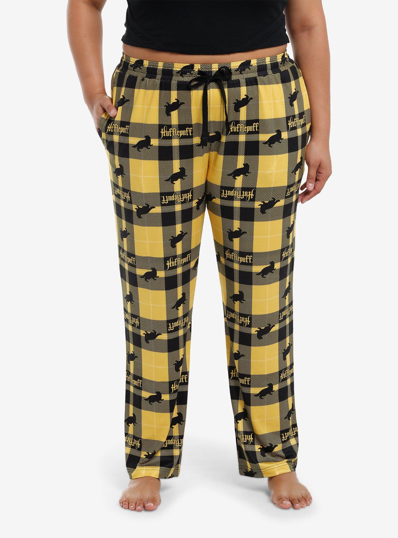 Harry Potter Hufflepuff Plaid Pajama Pants Plus Size, , hi-res