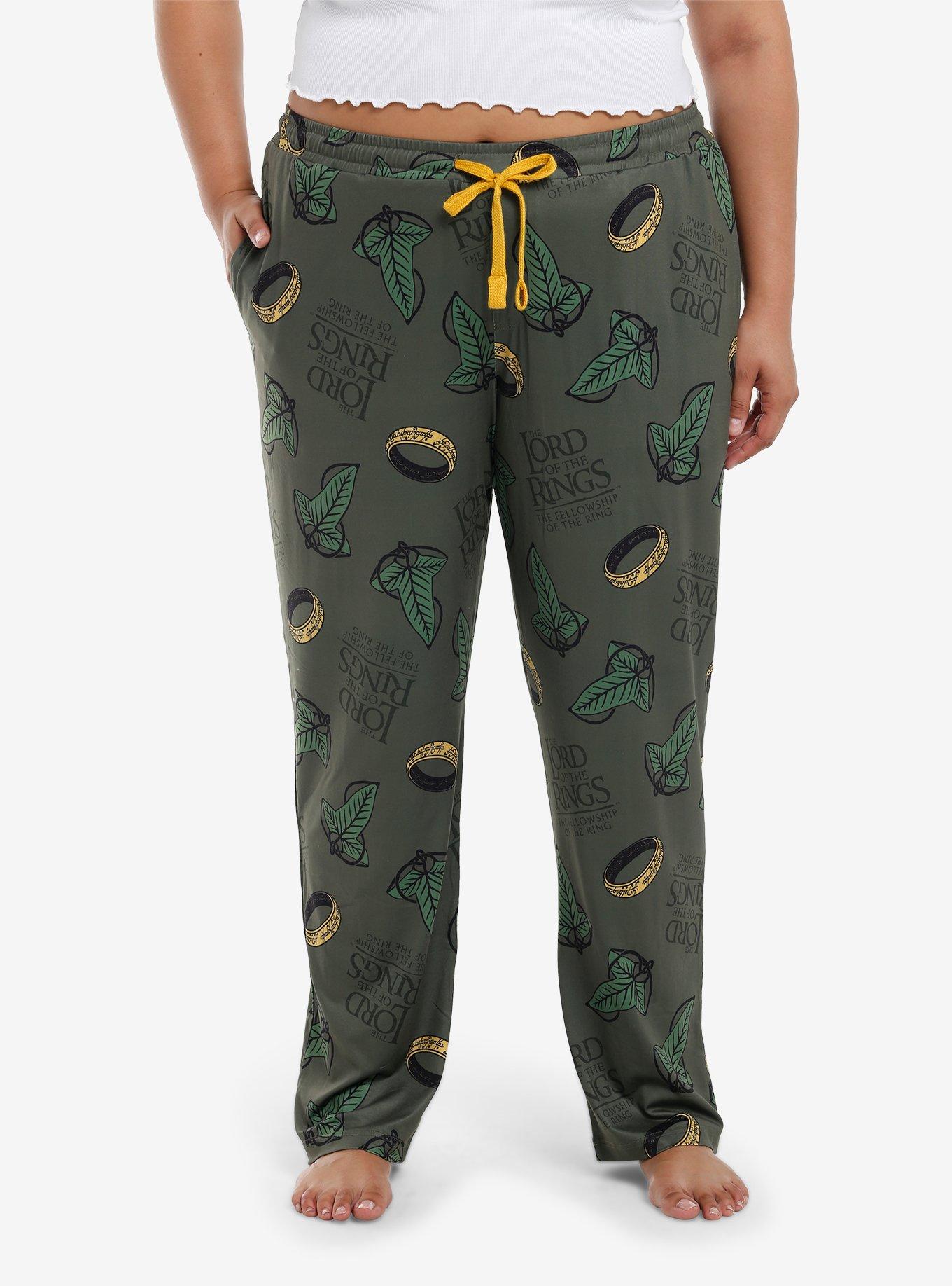 The Lord Of The Rings Leaf & Ring Pajama Pants Plus Size, MULTI, hi-res