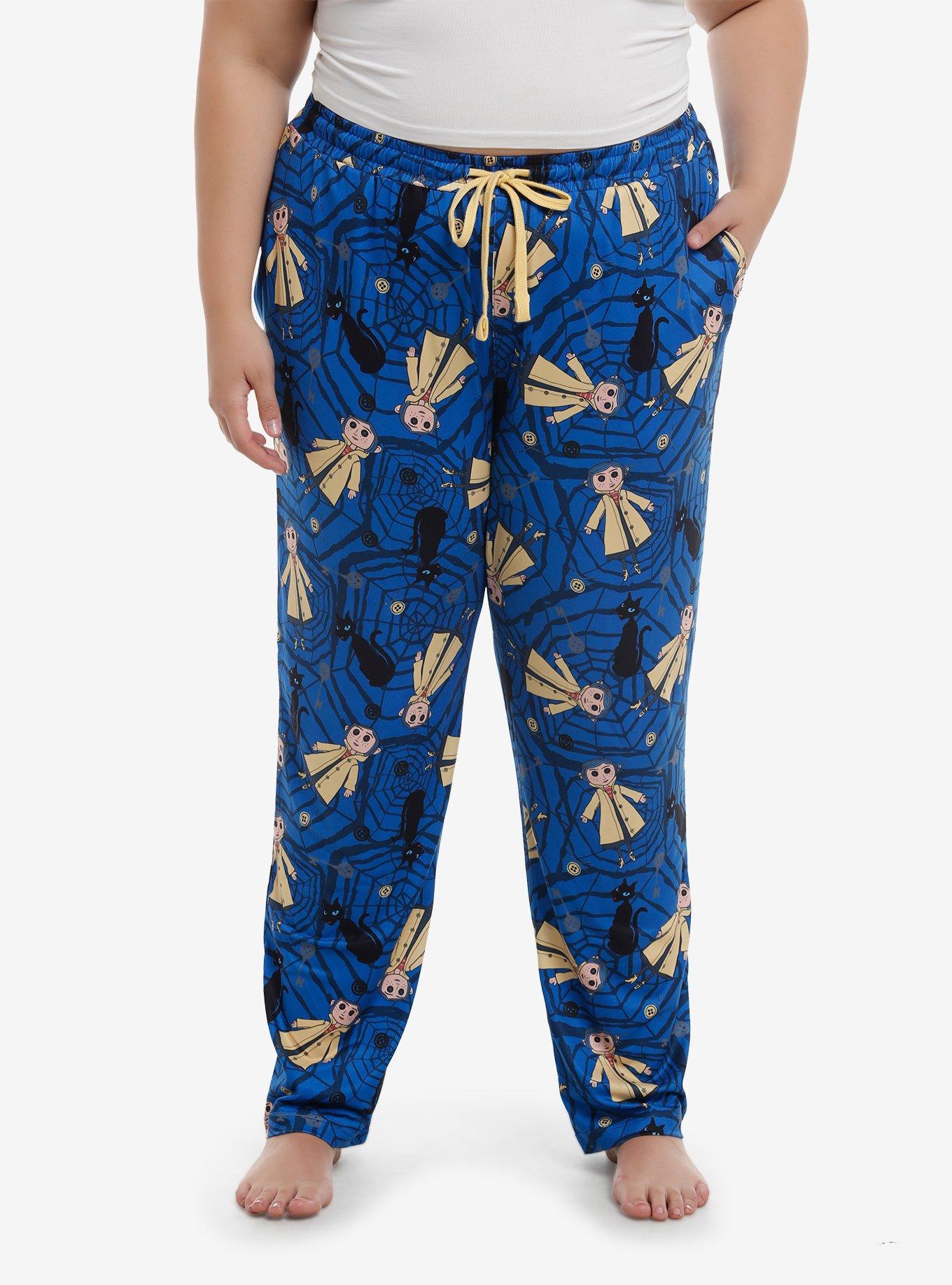 Coraline Doll & Cat Pajama Pants Plus Size, MULTI, hi-res