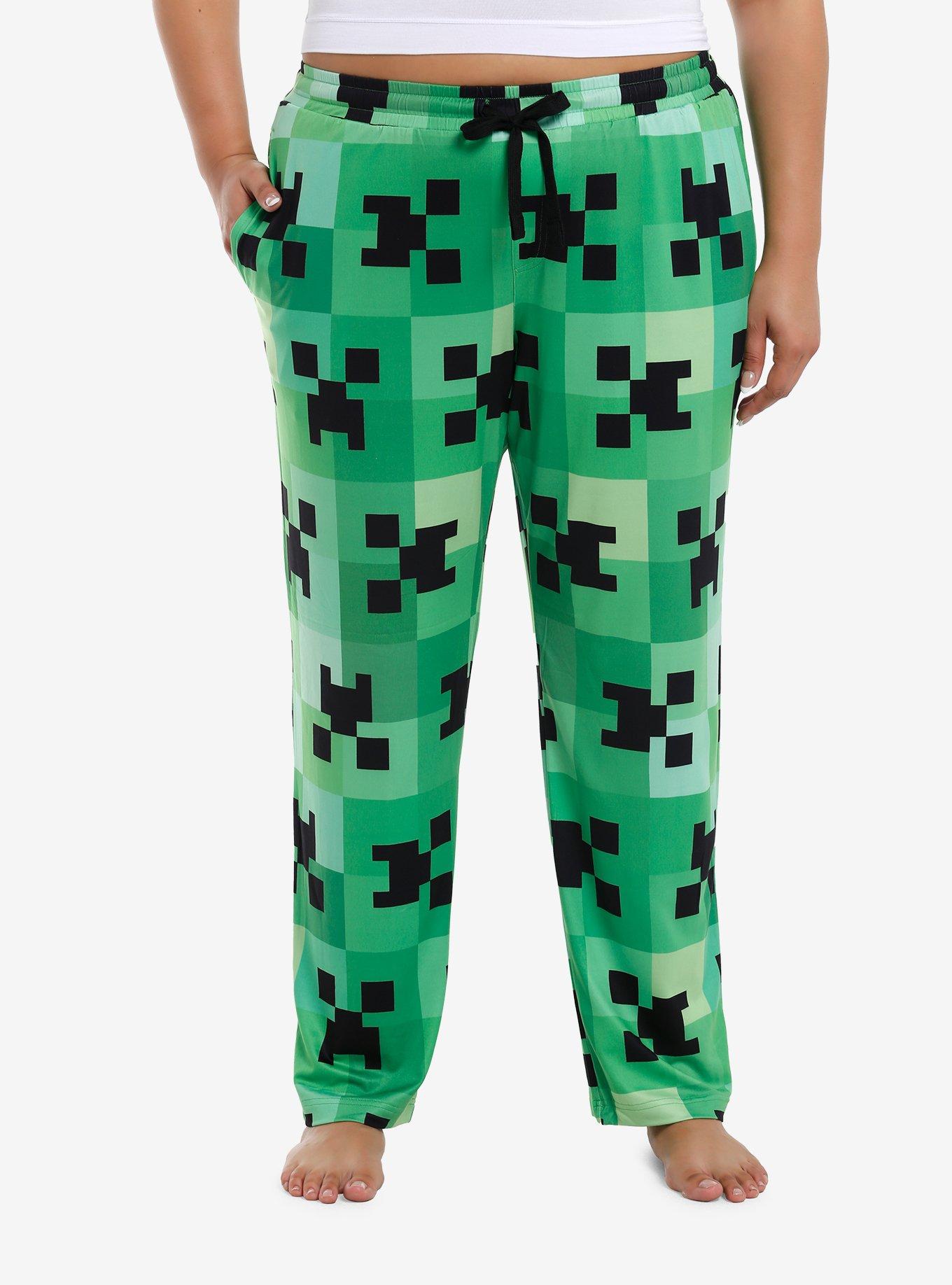 Minecraft Creeper Pajama Pants Plus Size, , hi-res