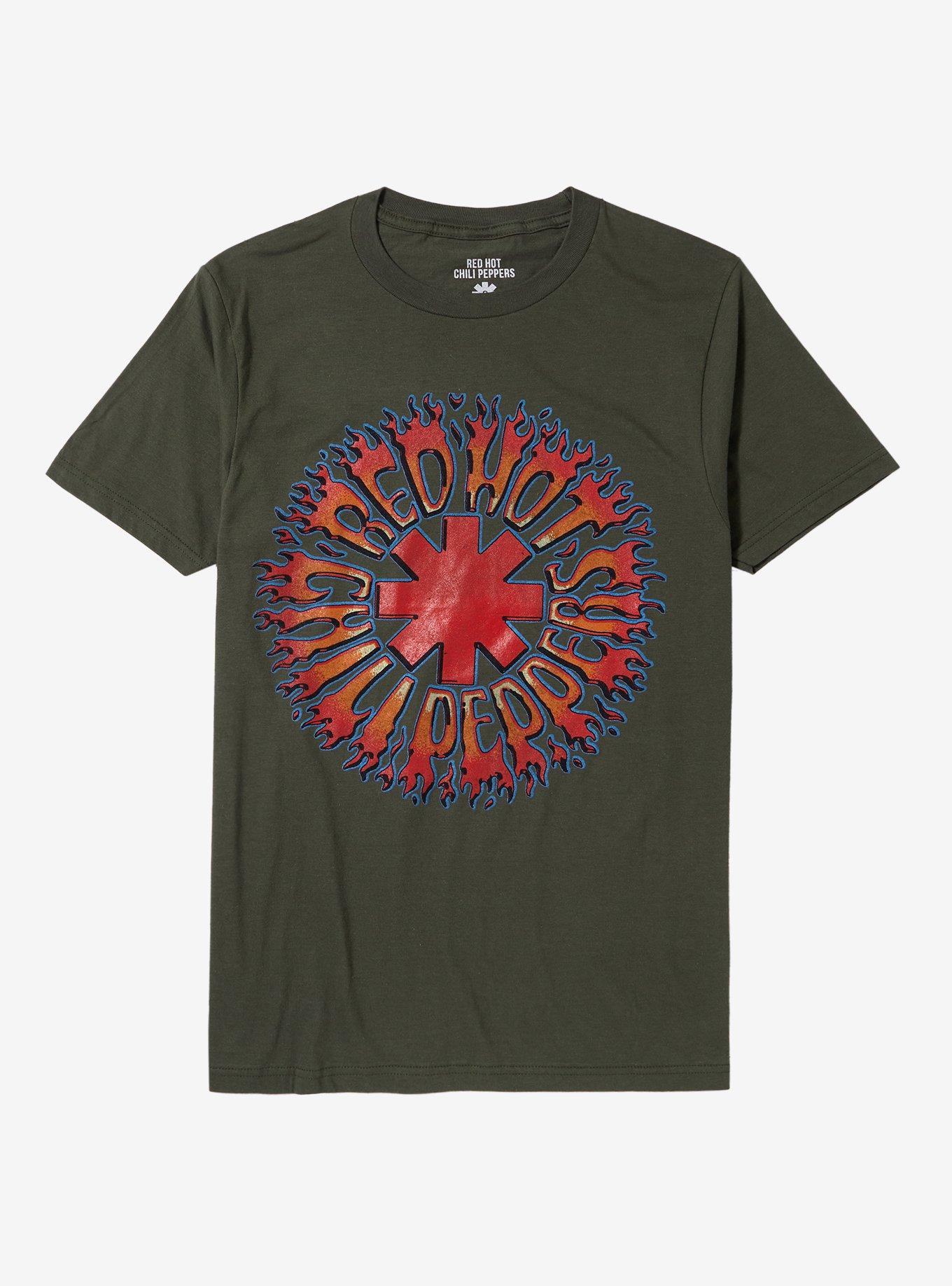 Red Hot Chili Peppers Flames Logo Boyfriend Fit Girls T-Shirt, , hi-res