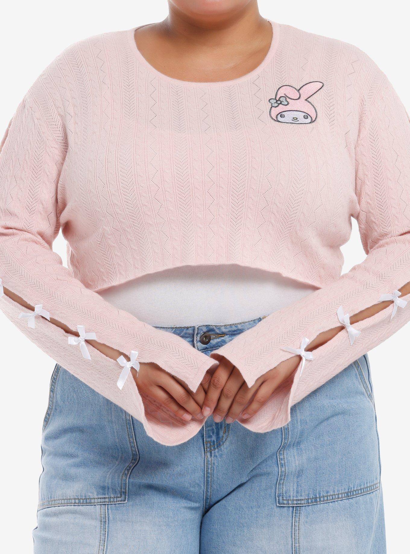 My Melody Pastel Bow Bolero Girls Crop Long-Sleeve Top Plus Size, , hi-res