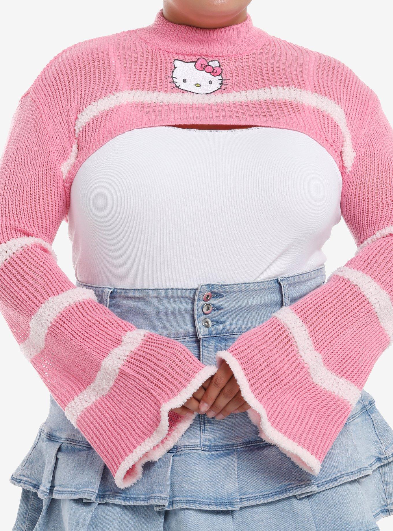 Hello Kitty Stripe Bolero Girls Crop Shrug Plus Size, , hi-res