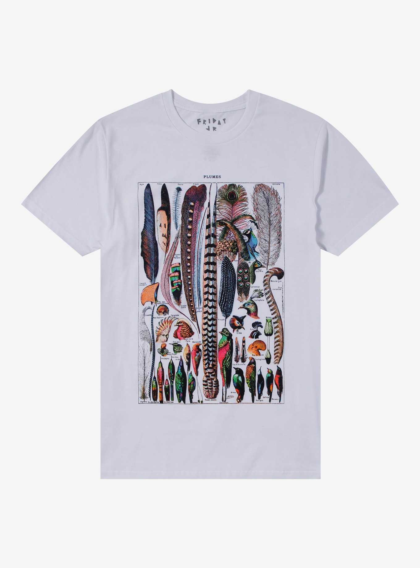 Birds & Feathers Infographic T-Shirt By Friday Jr, , hi-res