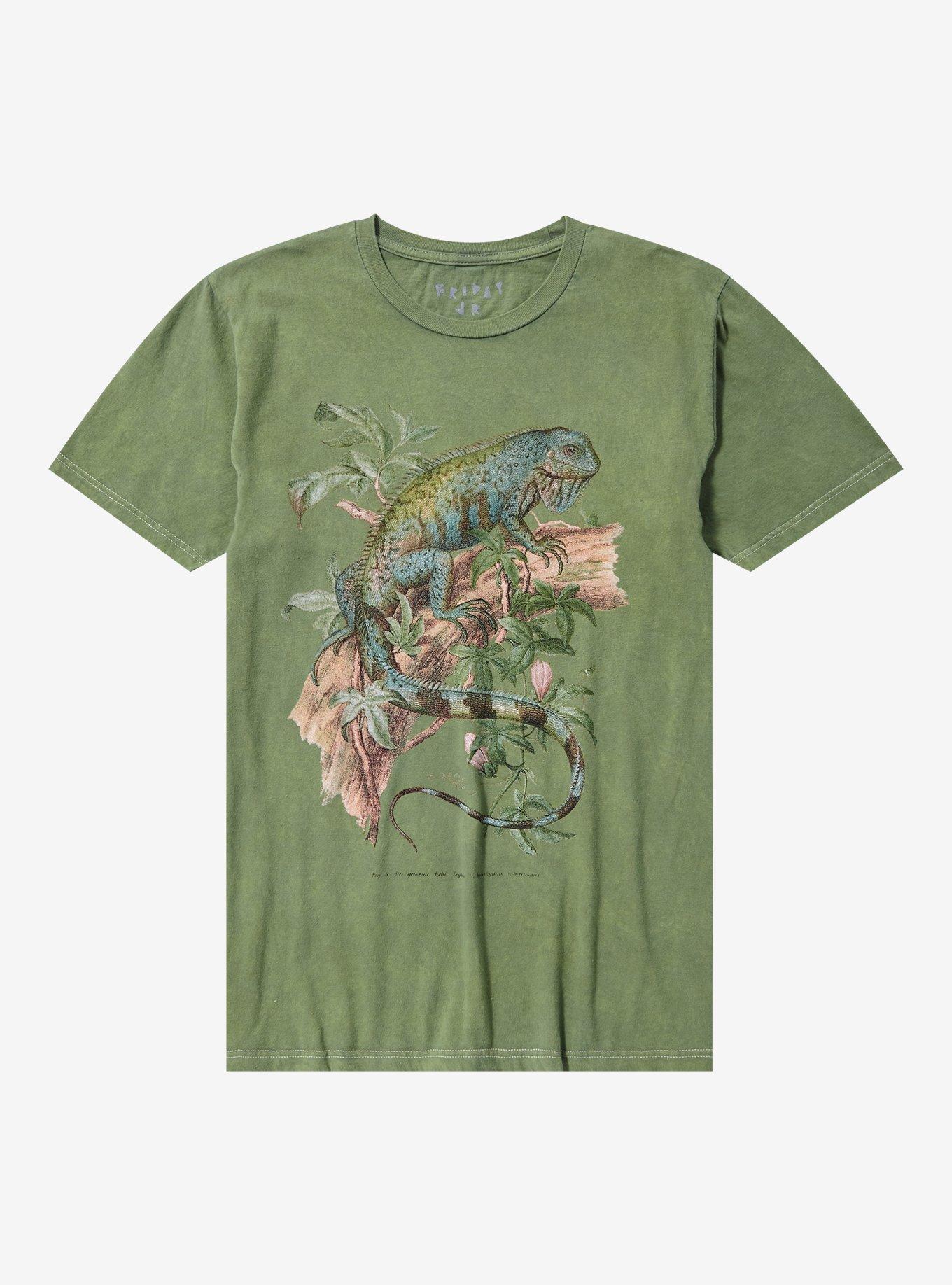 Iguana Mineral Wash T-Shirt By Friday Jr, BLACK, hi-res