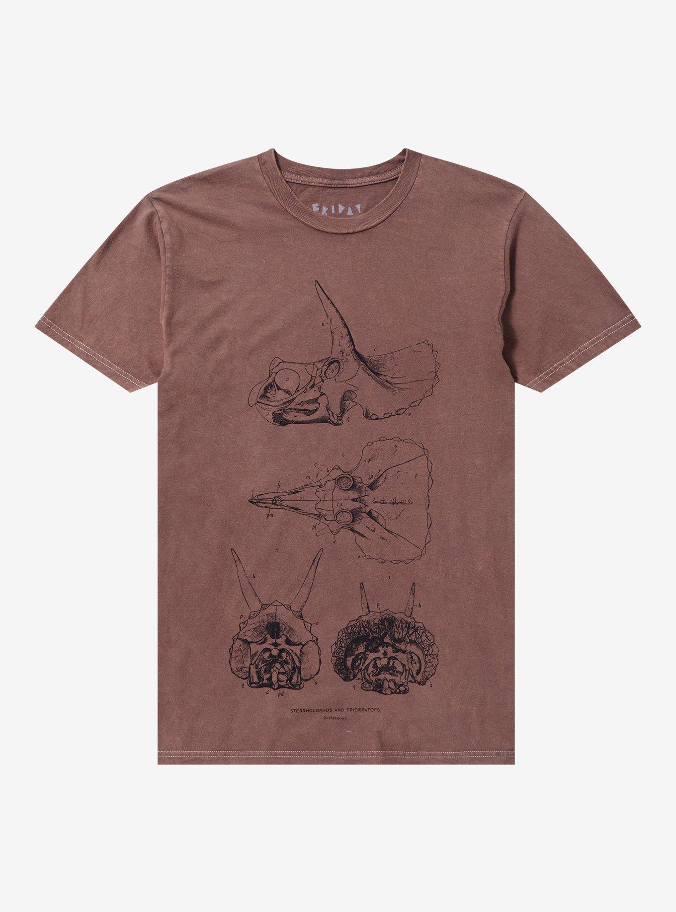 Triceratops Skull Mineral Wash T-Shirt By Friday Jr, , hi-res