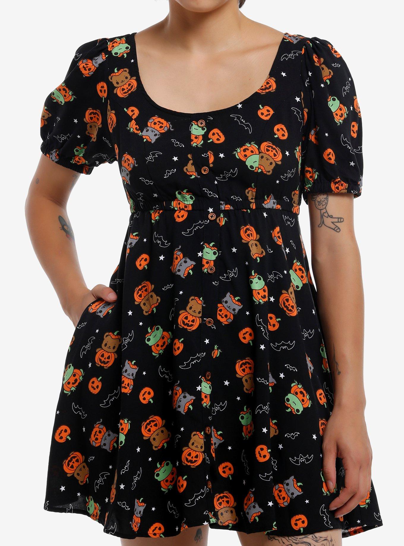 Sweet Society Critter Pumpkon Babydoll Dress, , hi-res