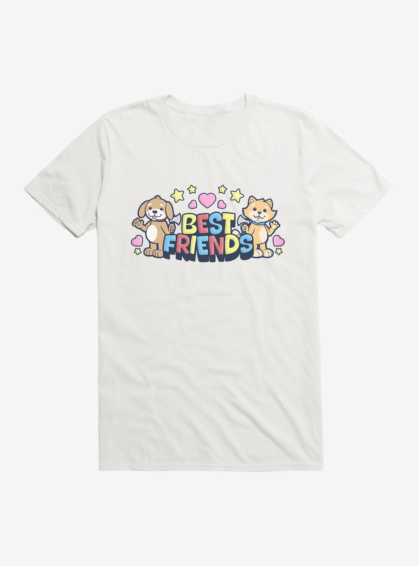 Cat And Dog Best Friends T-Shirt, WHITE, hi-res