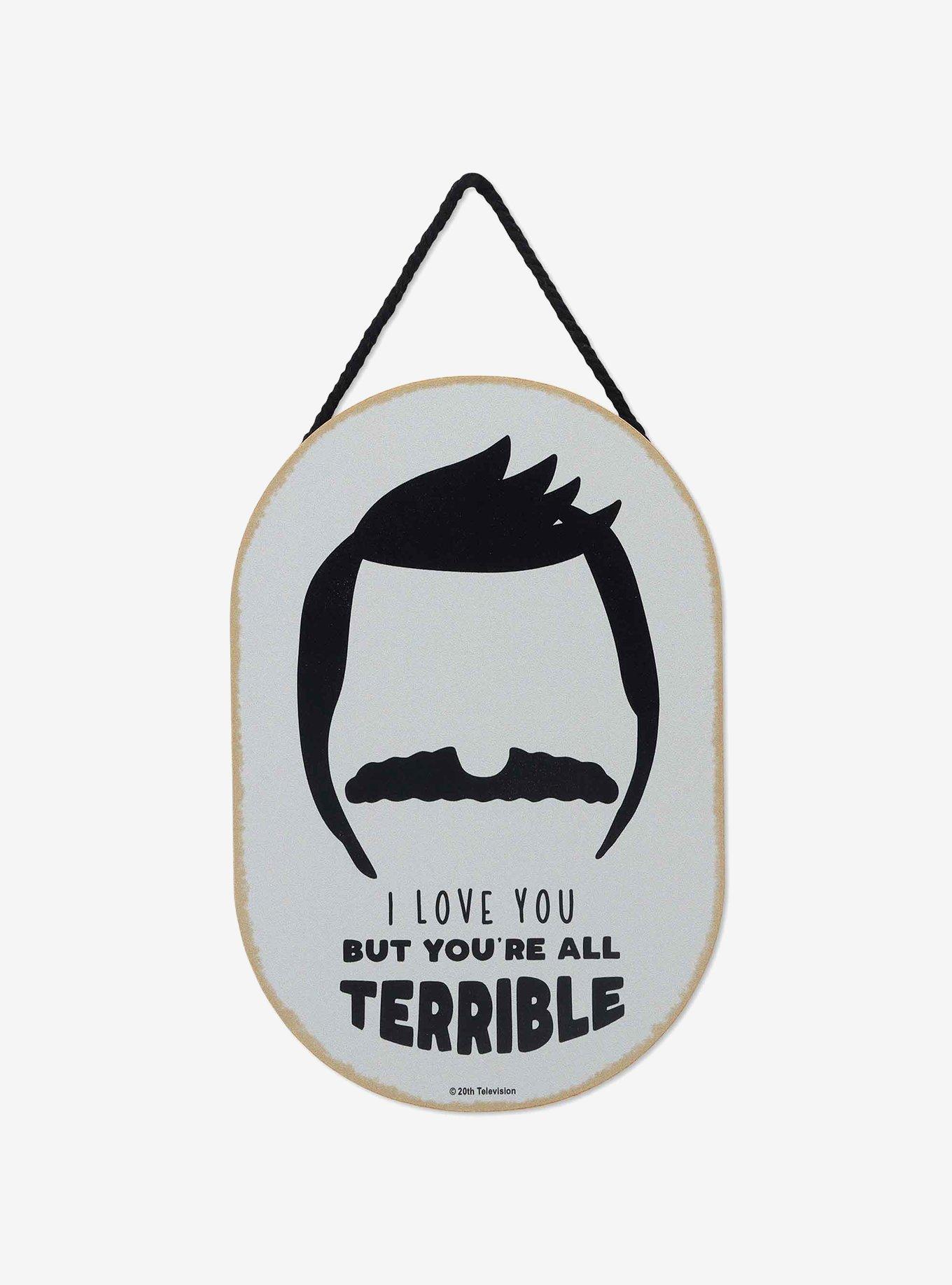 Bob's Burgers I Love You but You're All Terrible Hanging Wood Wall Decor, , hi-res