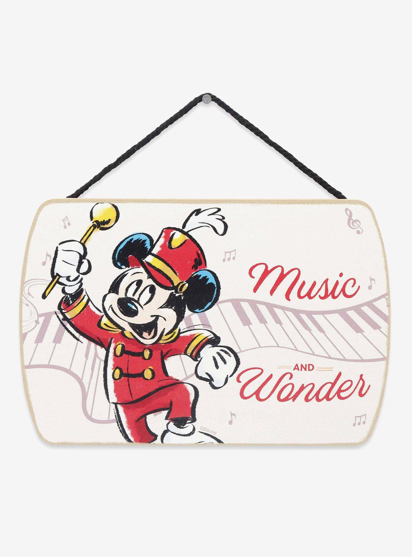 Disney Mickey Mouse Marching Music & Wonder Hanging Wood Wall Decor ...