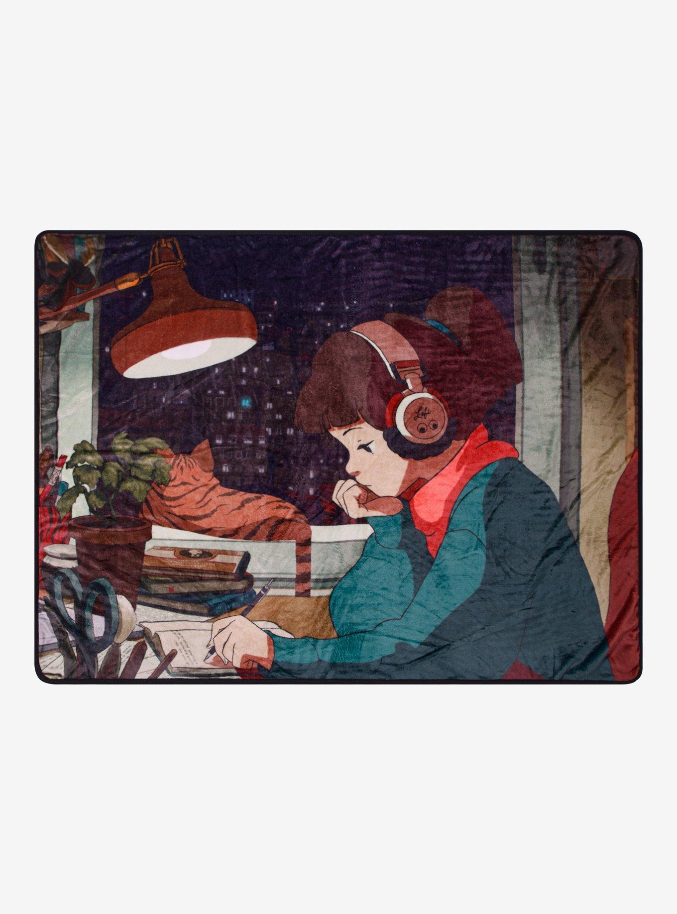 Lofi Girl Portrait Throw - BoxLunch Exclusive, , hi-res