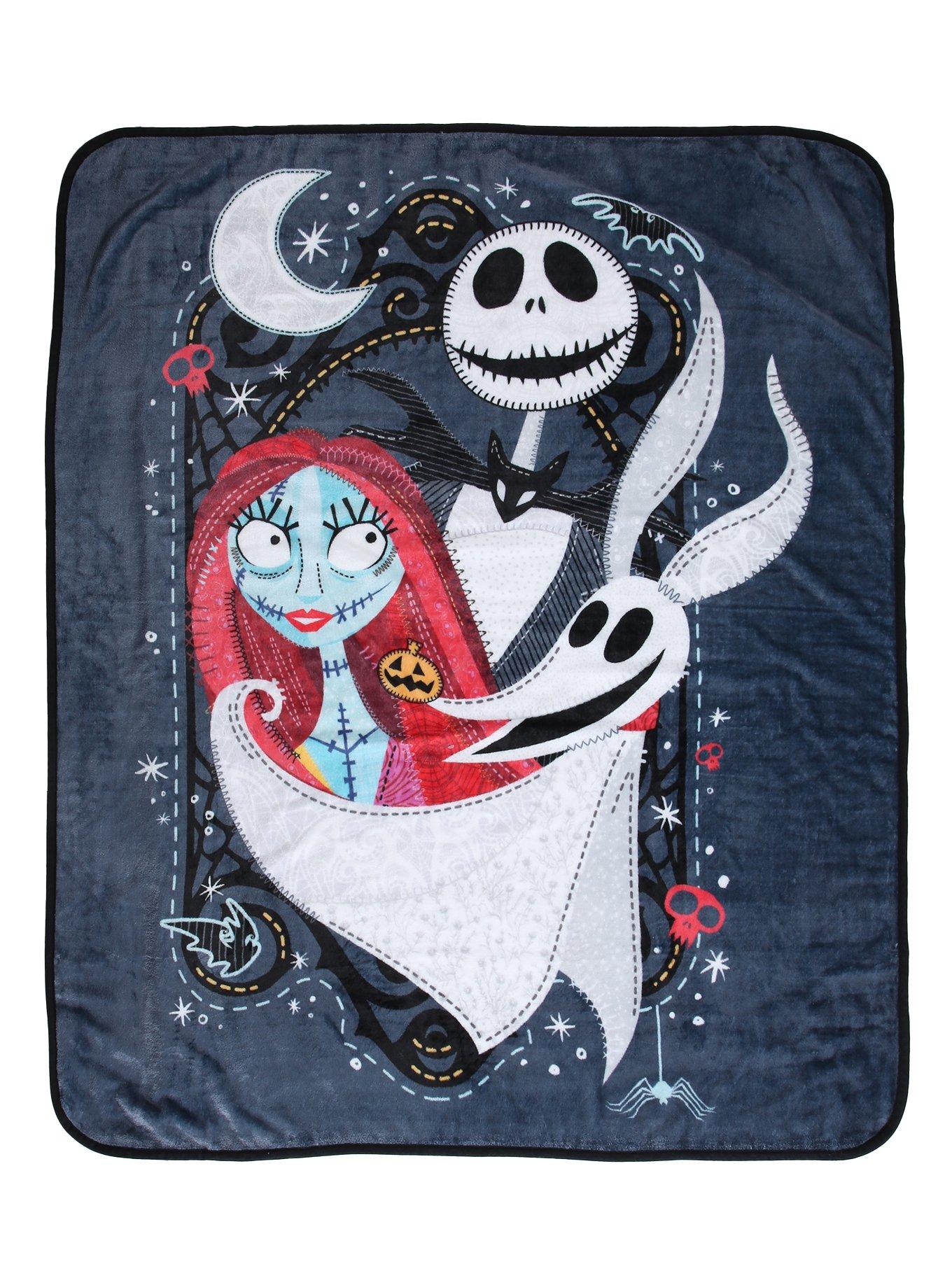 Disney The Nightmare Before Christmas Jack, Sally, & Zero Portrait Fleece Throw, , hi-res