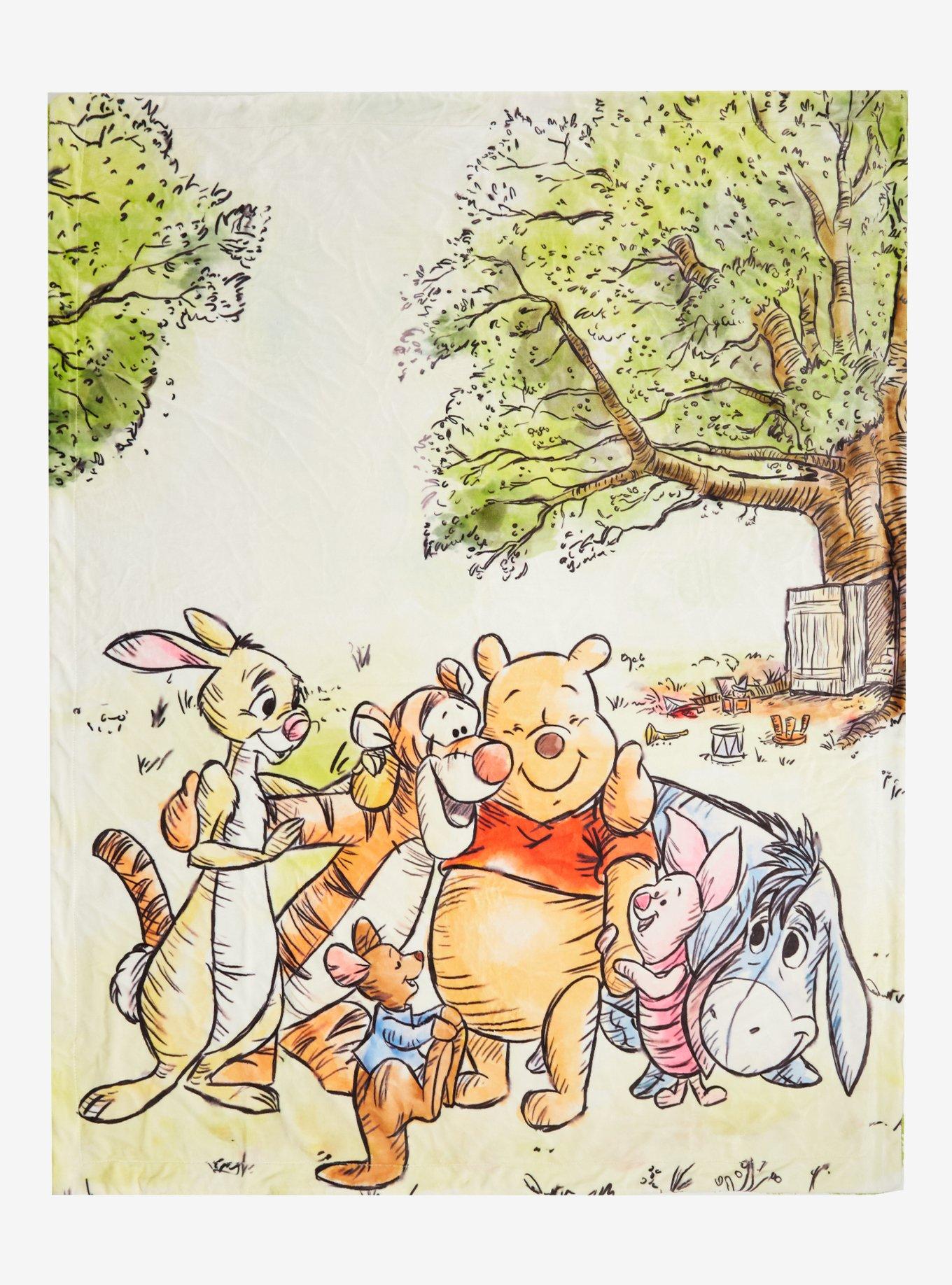 Disney Winnie the Pooh Group Portrait Sherpa Throw, , hi-res