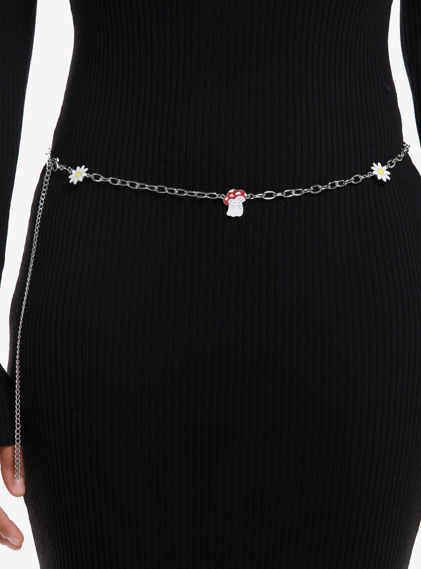 Ghost Mushroom Daisy Charm Belt