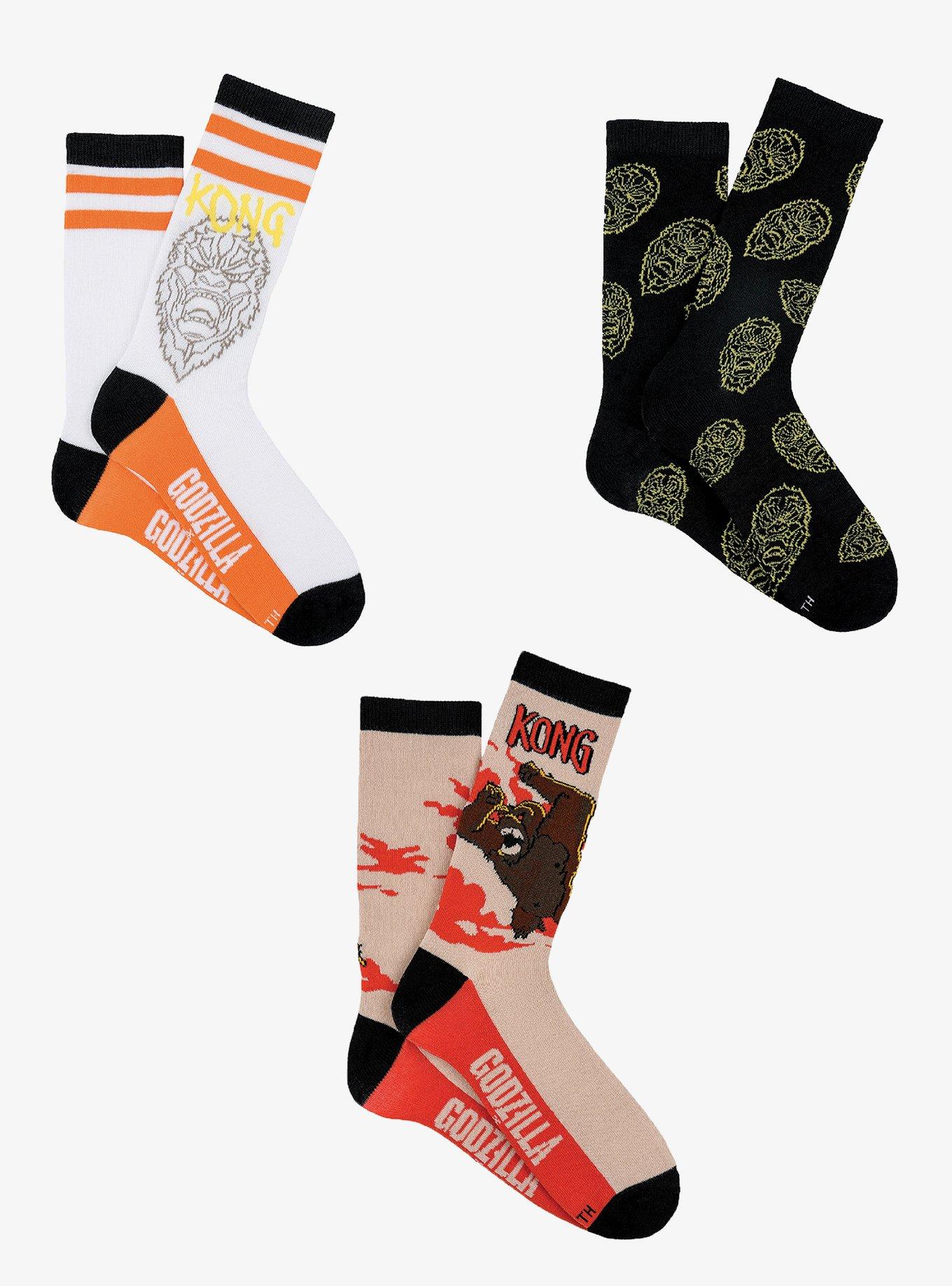 Godzilla x Kong 3 PK Crew Socks Bundle, , hi-res