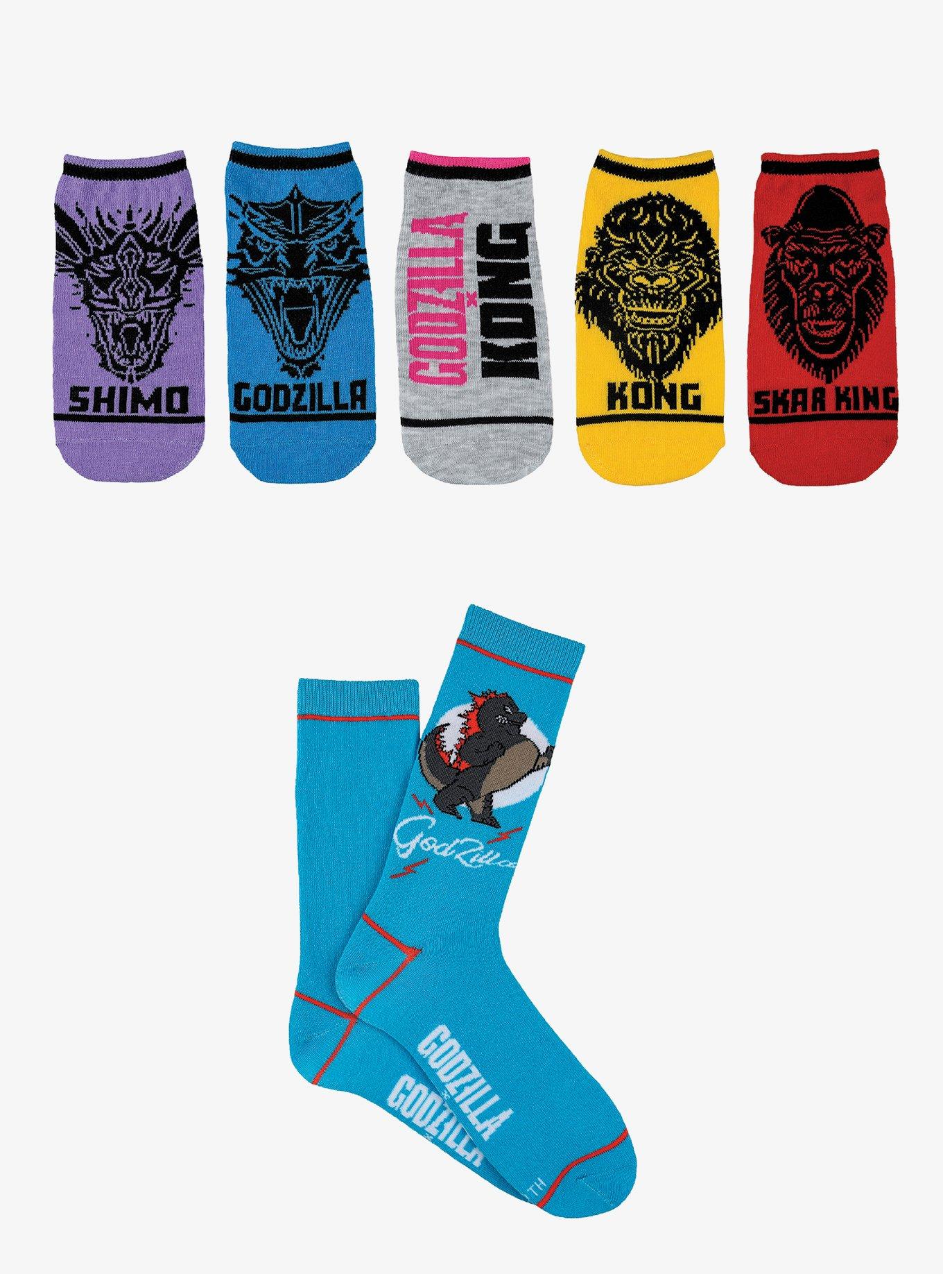 Godzilla x Kong 6 PK Socks Bundle, , hi-res