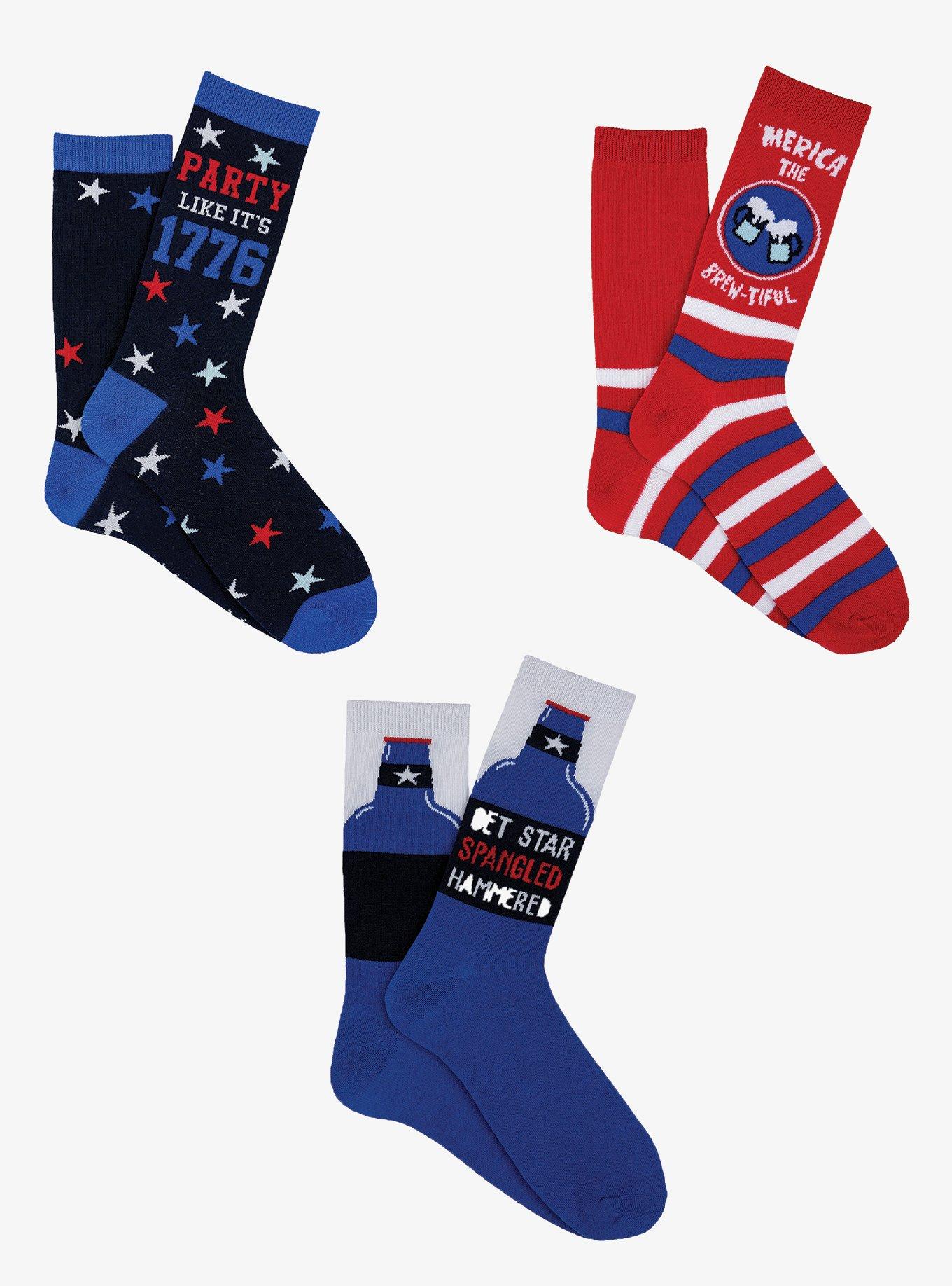 Americana 3 PK Crew Socks Bundle, , hi-res