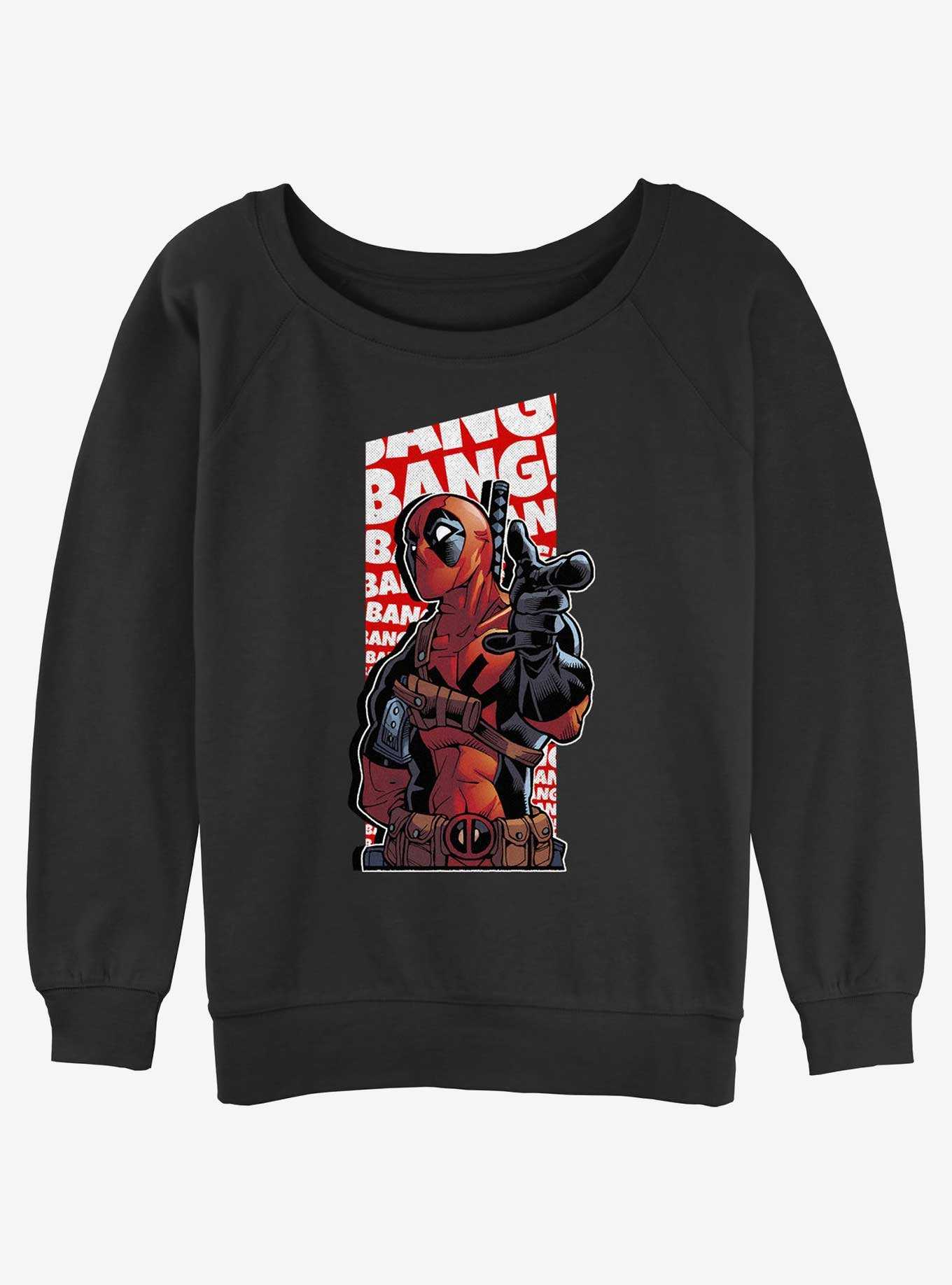Marvel Deadpool Bang Bang Finger Gun Girls Slouchy Sweatshirt, , hi-res