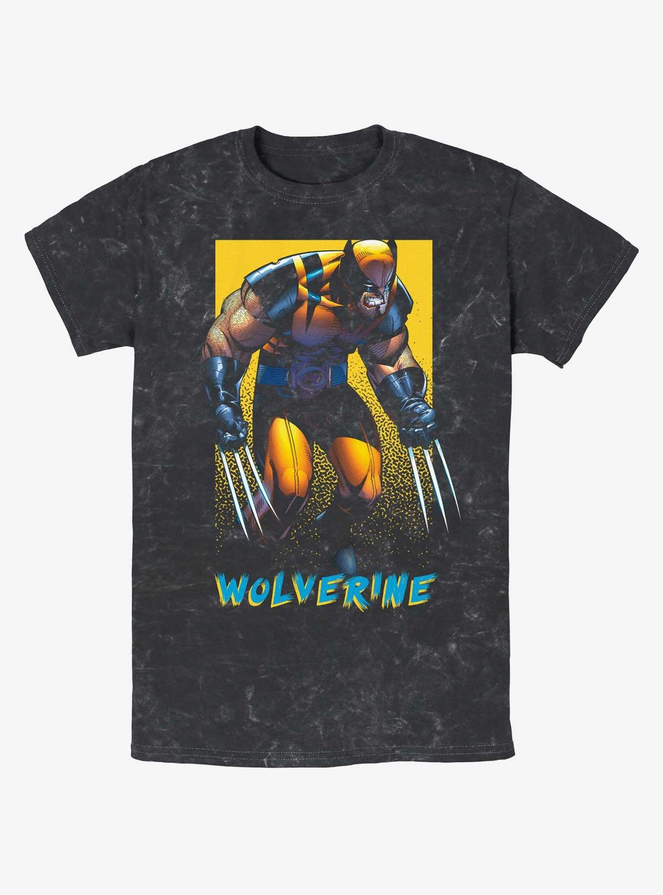 Wolverine Claws Out Poster Mineral Wash T-Shirt, BLACK, hi-res