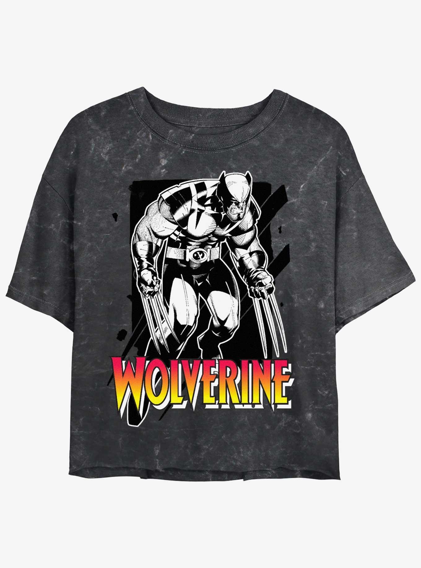 Wolverine Claw Marks Girls Mineral Wash Crop T-Shirt, , hi-res