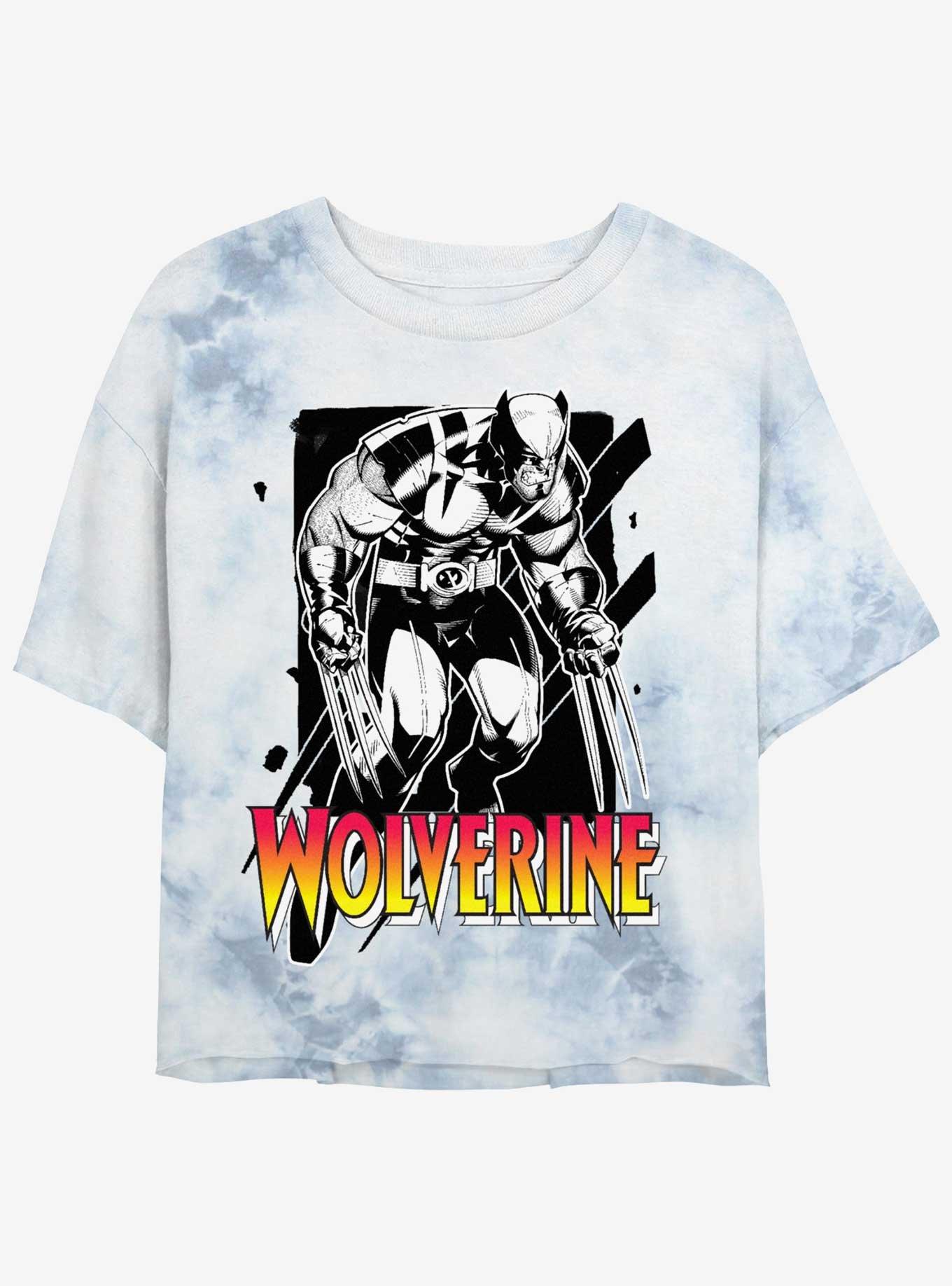 Wolverine Claw Marks Girls Tie-Dye Crop T-Shirt, , hi-res