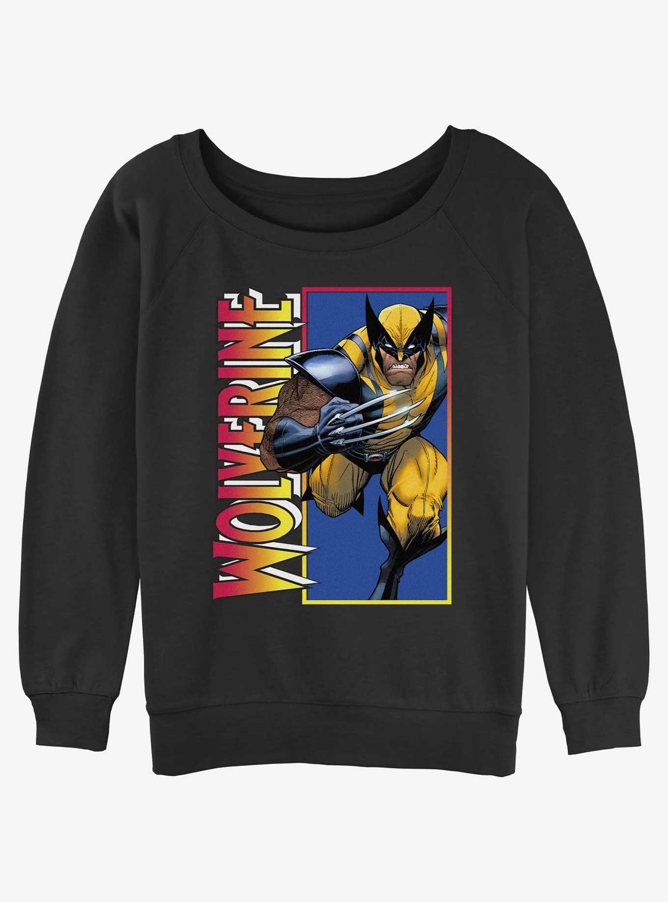 Wolverine Classic Wolverine Girls Slouchy Sweatshirt, BLACK, hi-res