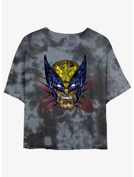 Wolverine Rage Face Girls Tie-Dye Crop T-Shirt, , hi-res
