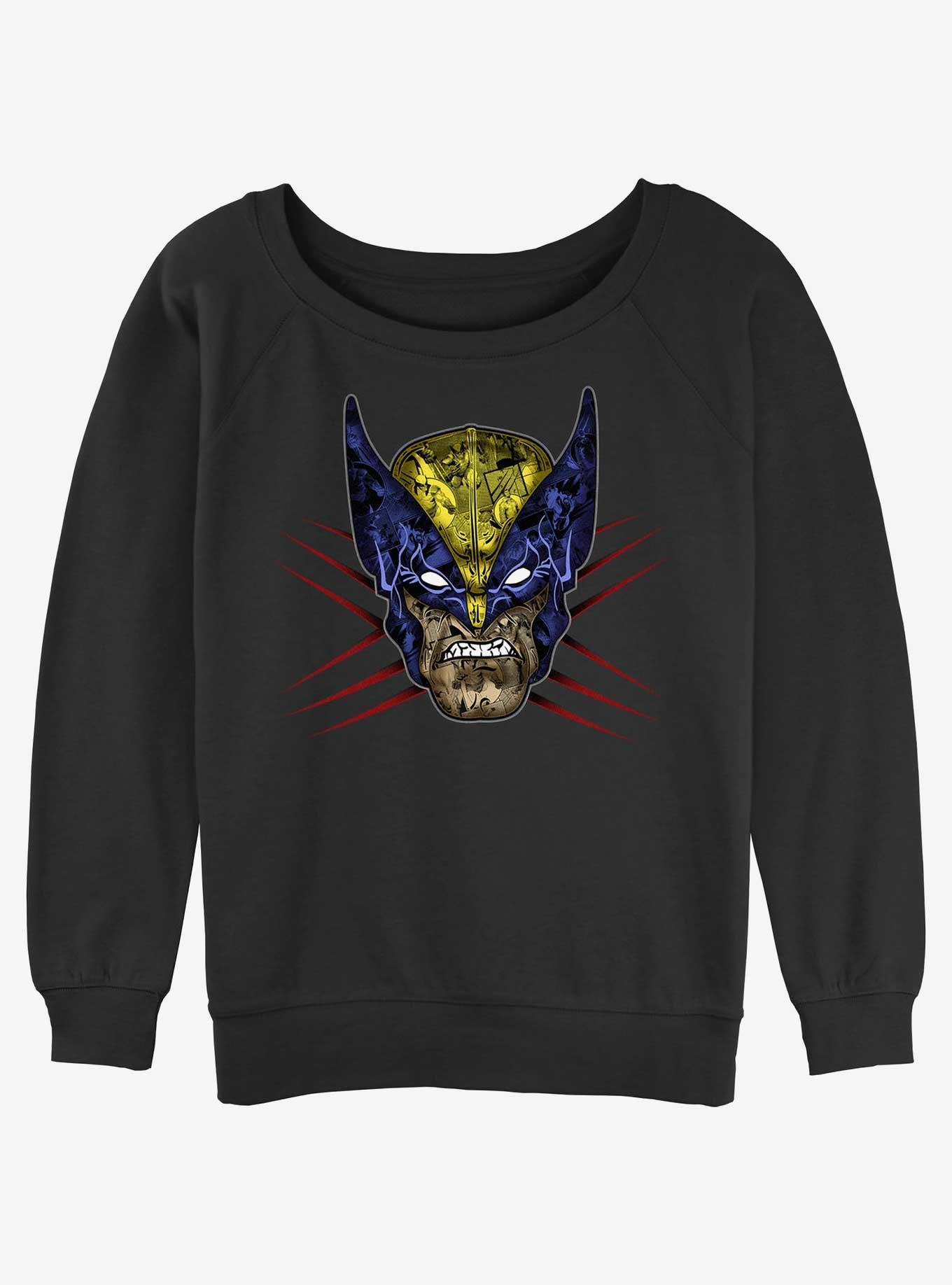 Wolverine Rage Face Girls Slouchy Sweatshirt