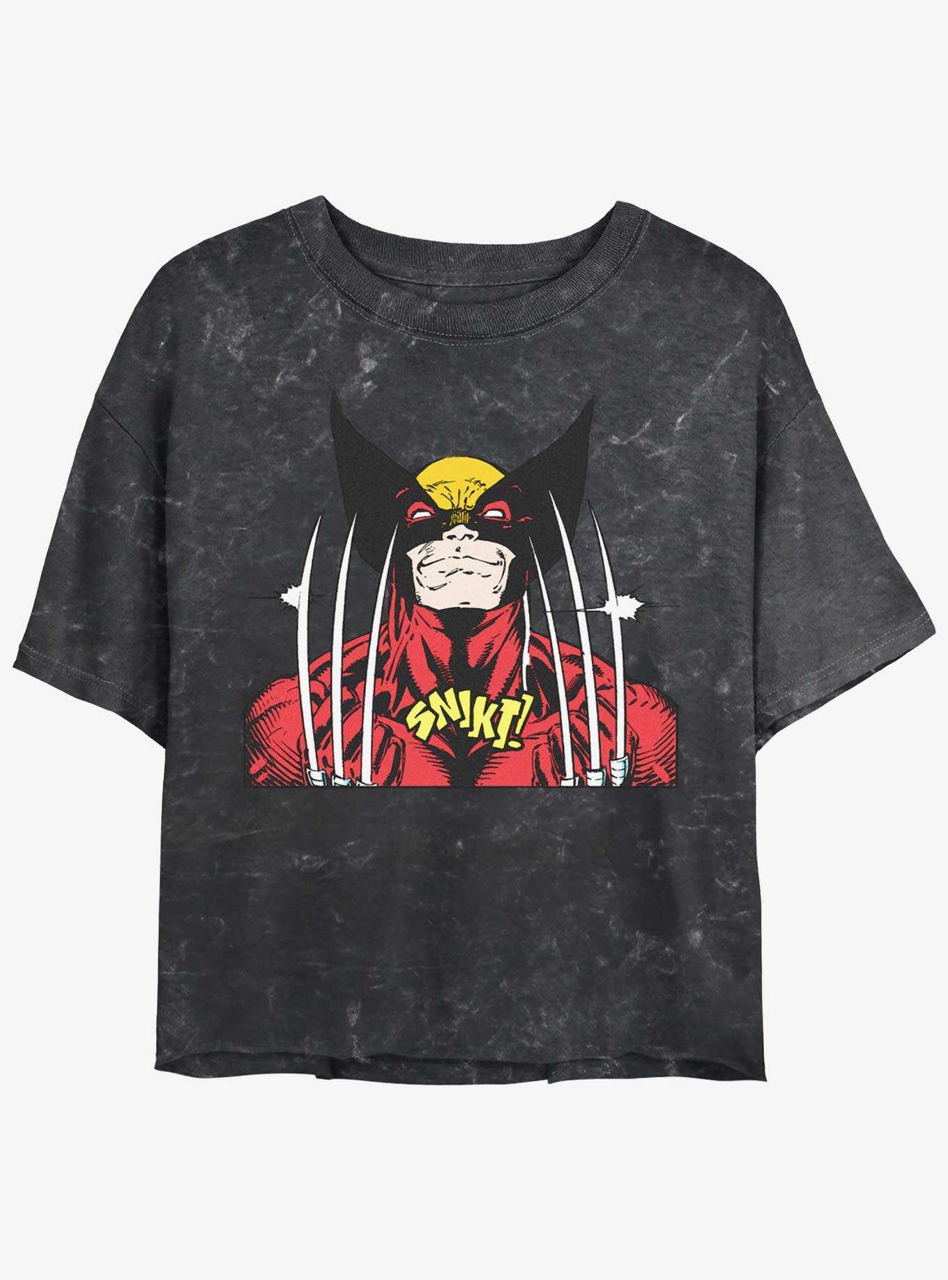 Wolverine Bring The Claws Girls Mineral Wash Crop T-Shirt, , hi-res