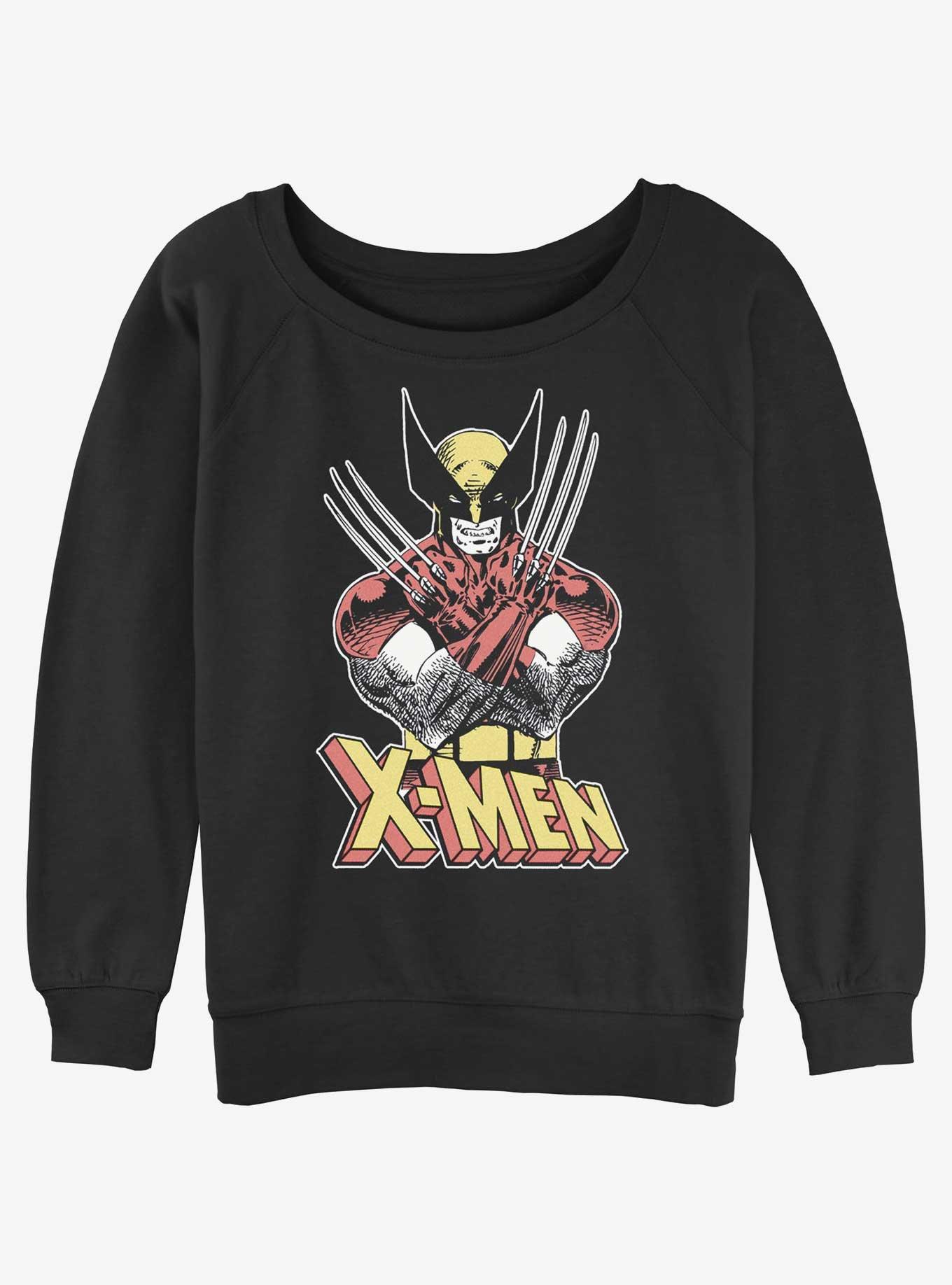 Wolverine Vintage Wolverine Girls Slouchy Sweatshirt, BLACK, hi-res