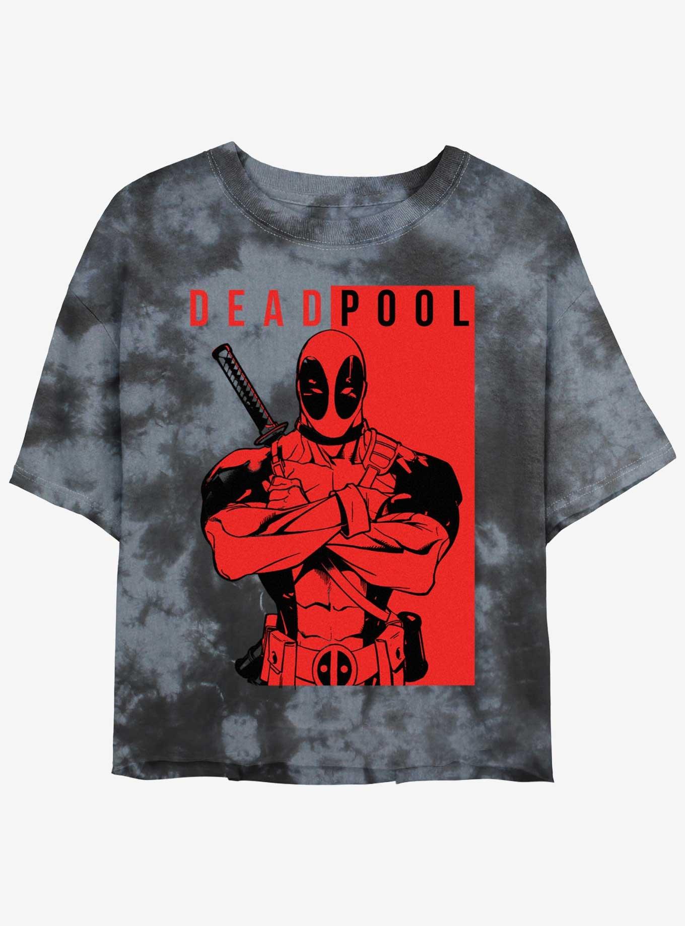 Marvel Deadpool Police Girls Tie-Dye Crop T-Shirt, , hi-res